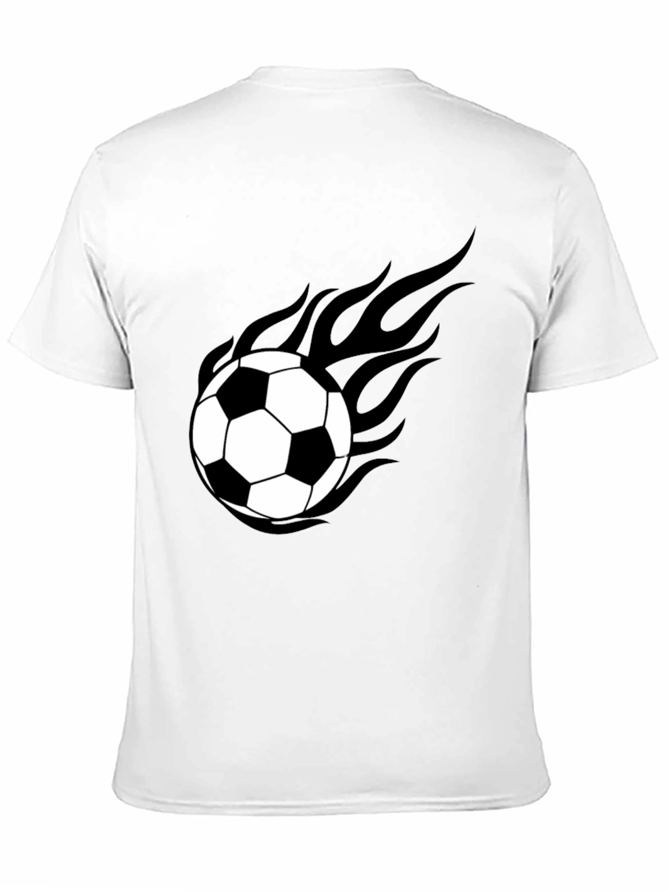 Flaming Soccer Ball Graphic Tee - Black