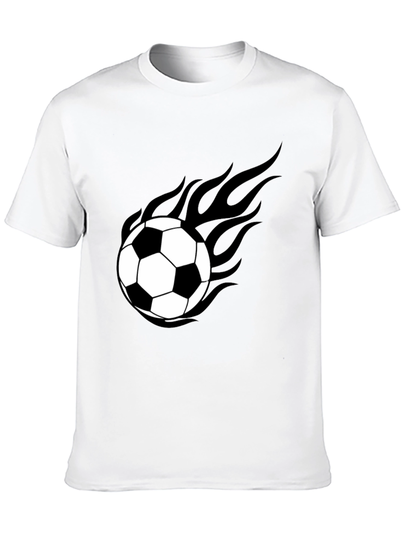 Flaming Soccer Ball Graphic Tee - Black