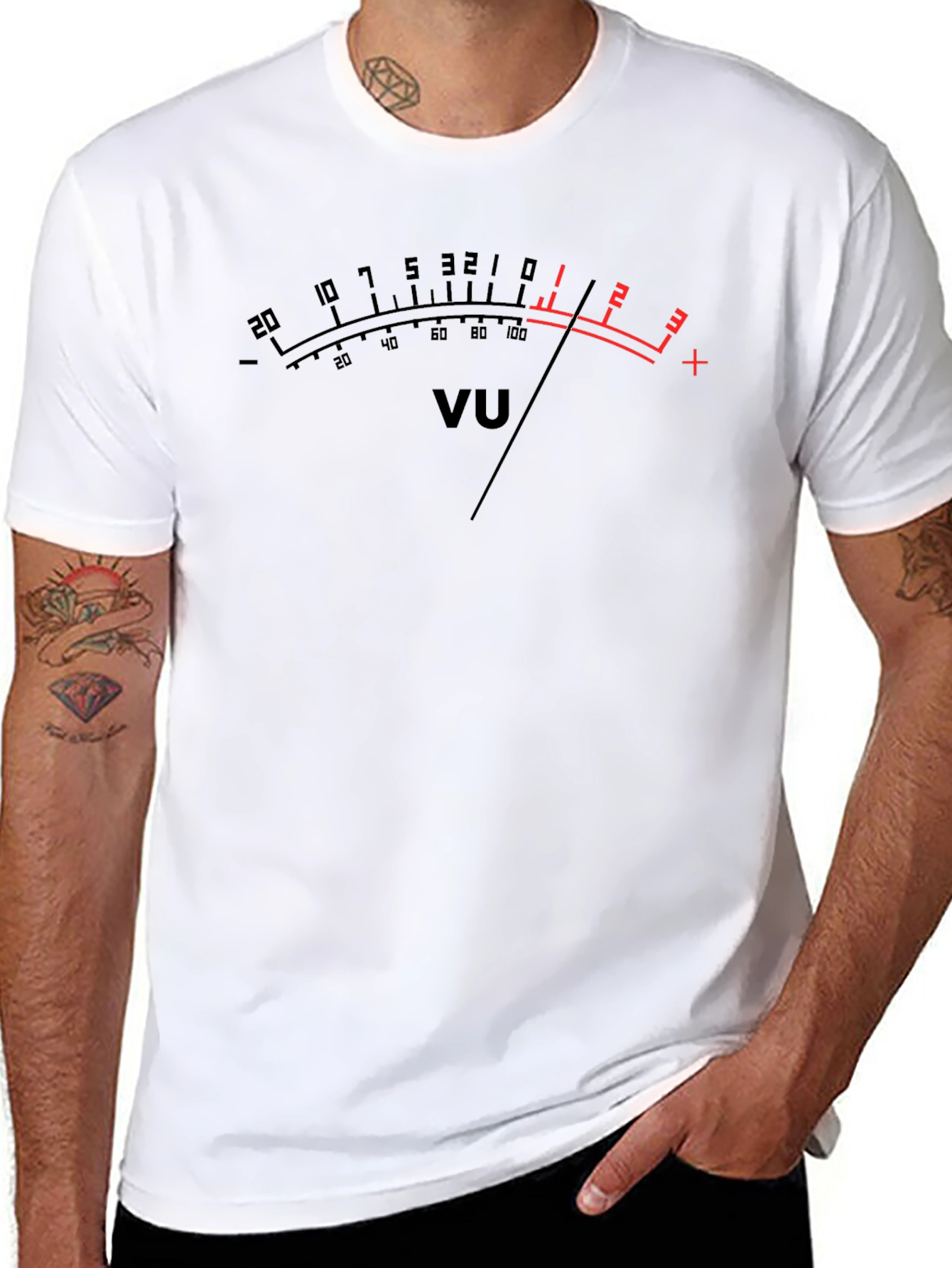 VU Meter Graphic T-Shirt - Retro Audio Design