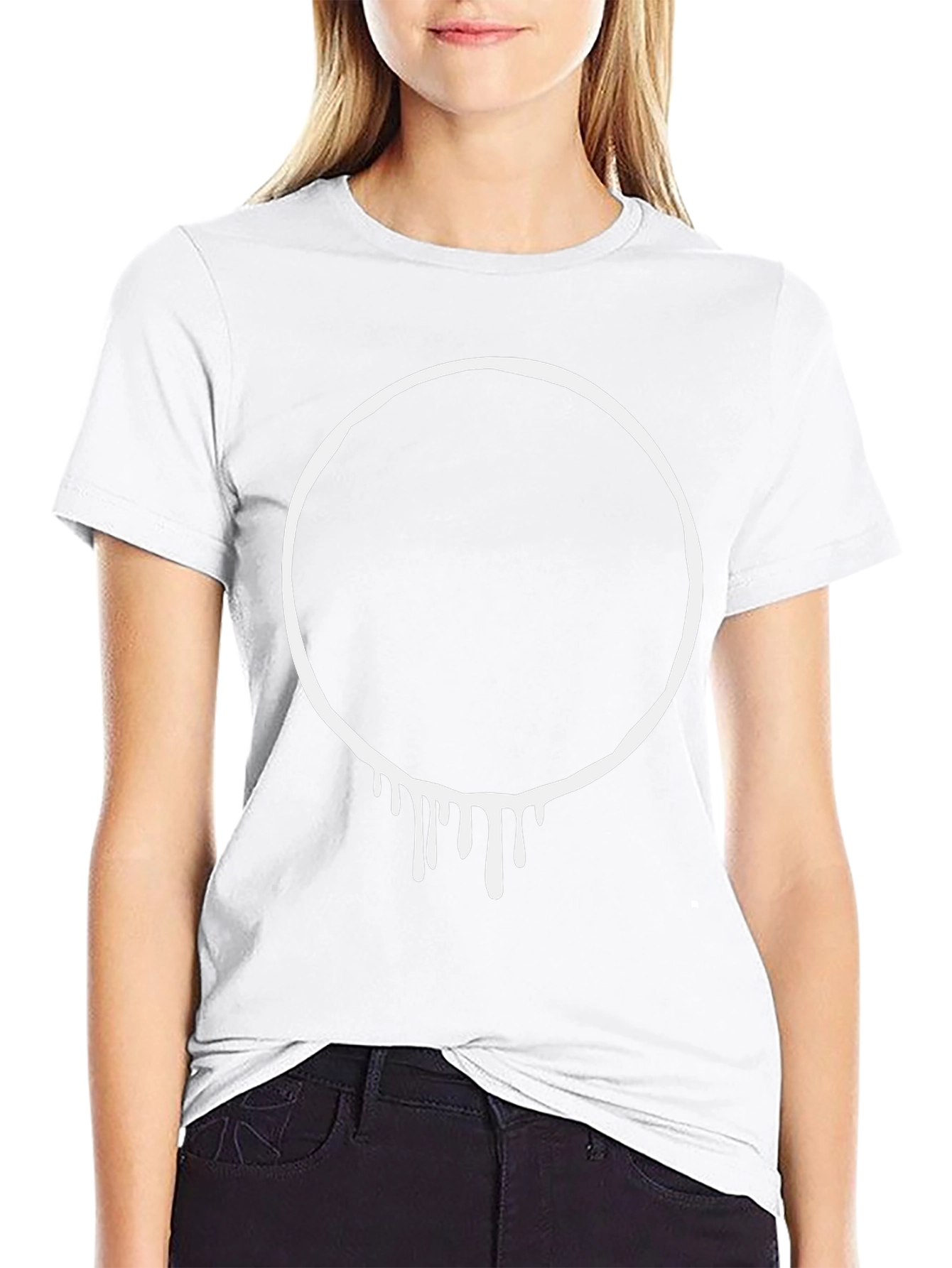 Dripping Circle Graphic Black T-Shirt