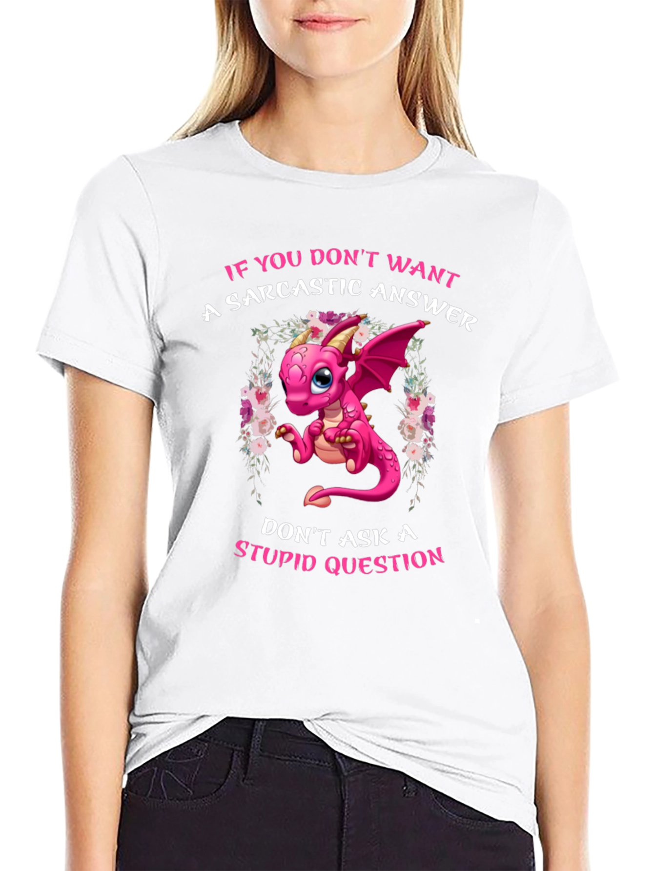 Sarcastic Dragon Graphic Tee - Novelty Humor T-Shirt