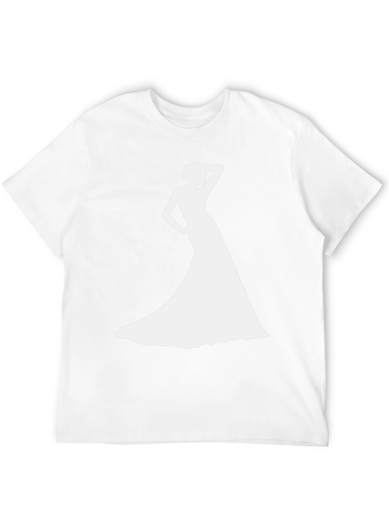 Elegant Woman Silhouette Black T-Shirt