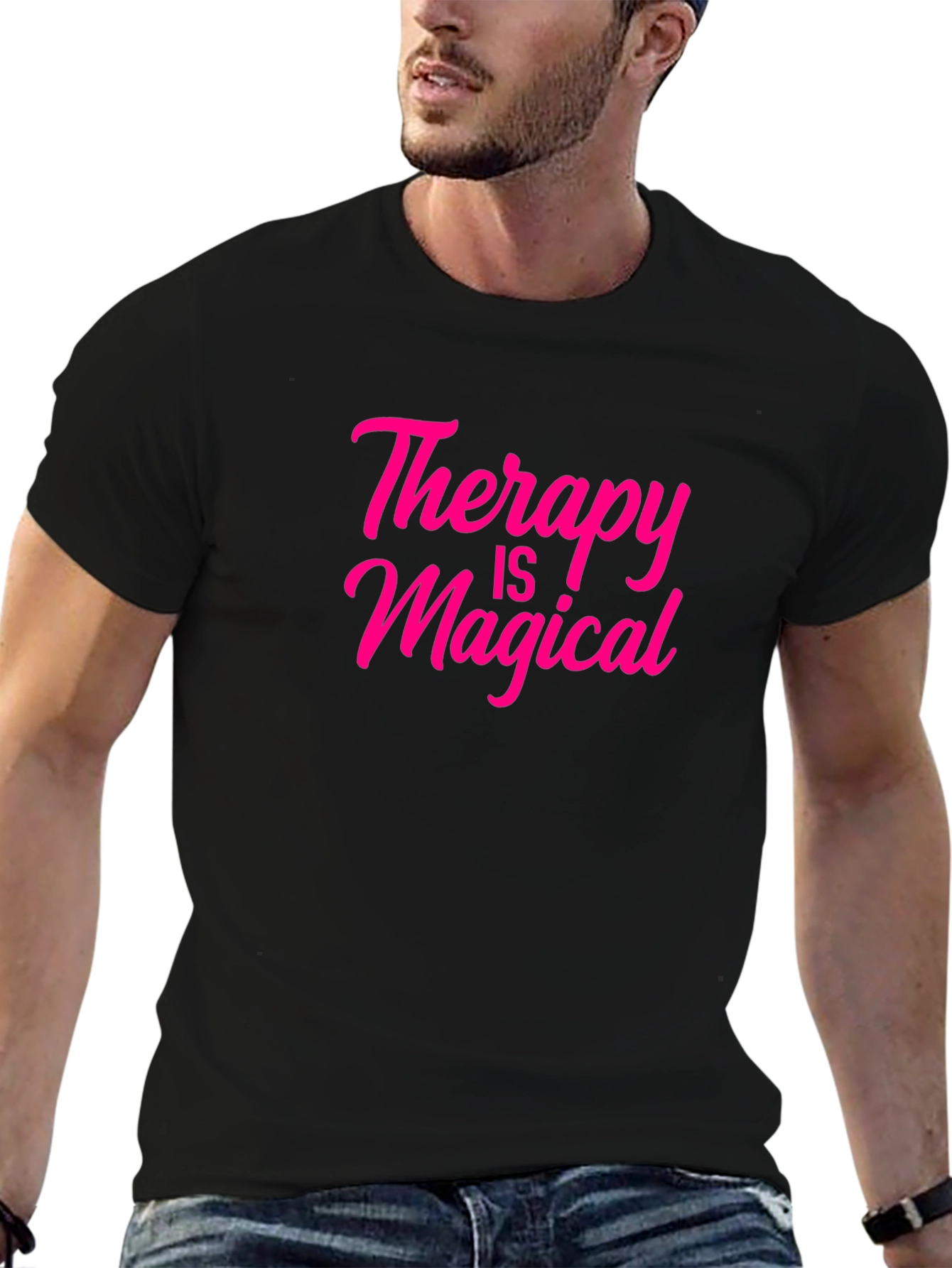 Therapy Is Magical Black T-Shirt