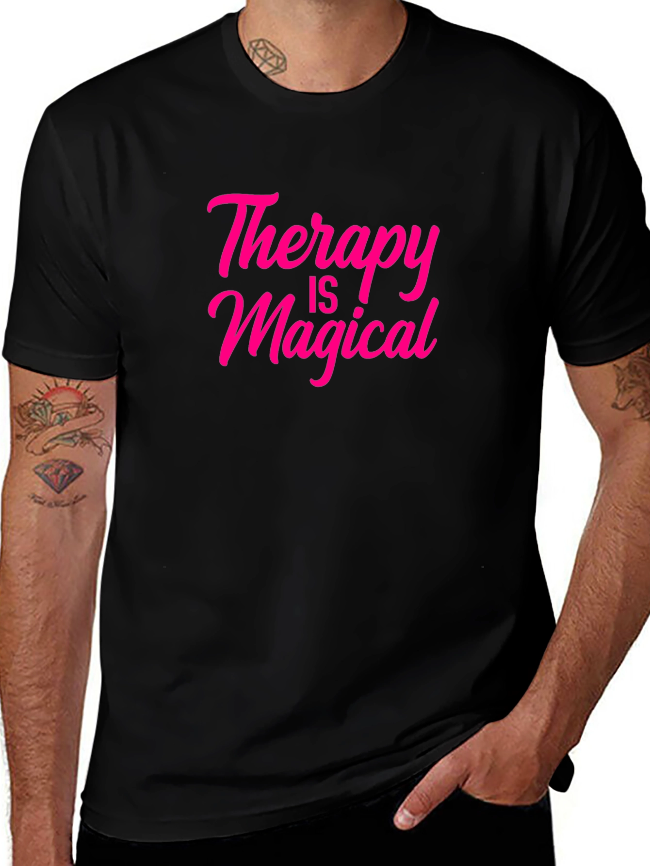 Therapy Is Magical Black T-Shirt