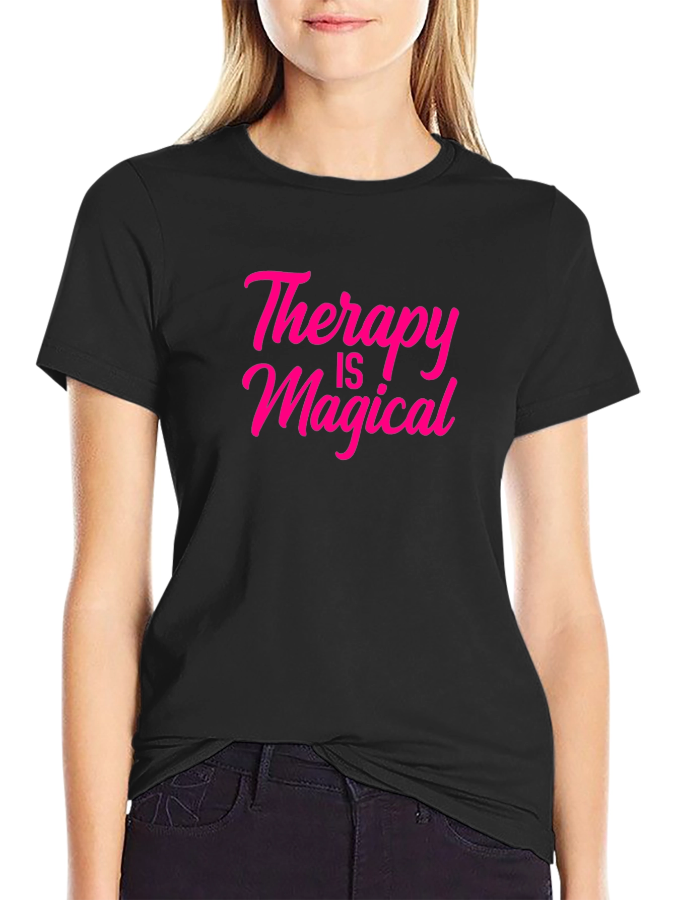Therapy Is Magical Black T-Shirt