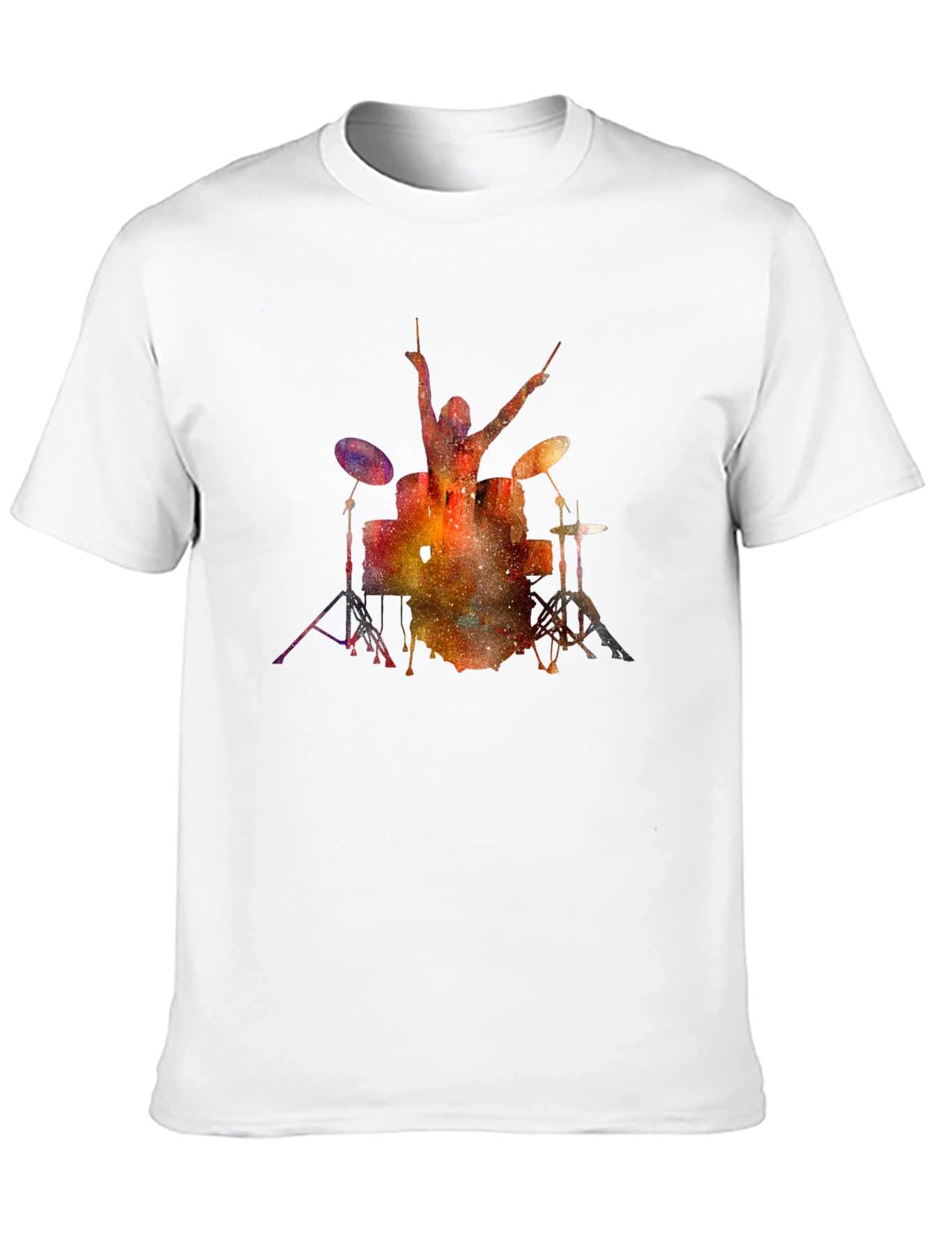 Cosmic Drummer T-Shirt - Black Cotton Tee