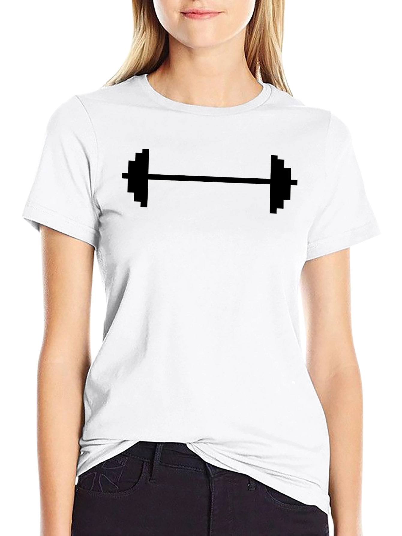 Pixel Barbell Black T-Shirt