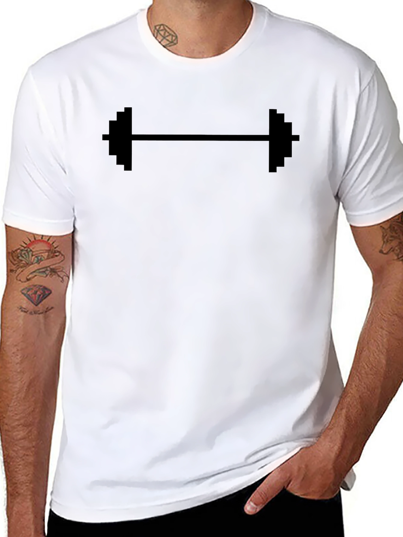 Pixel Barbell Black T-Shirt