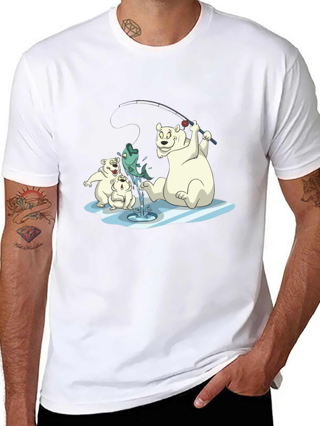 Polar Bear Fishing T-Shirt