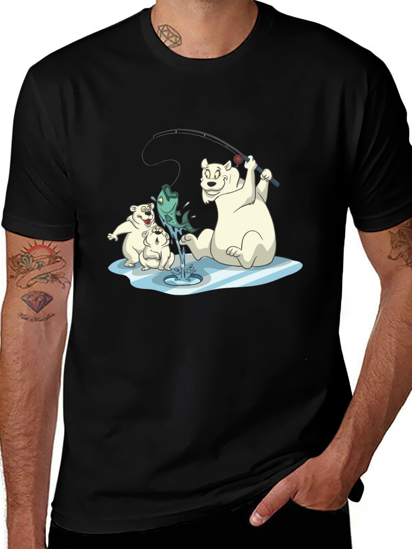 Polar Bear Fishing T-Shirt