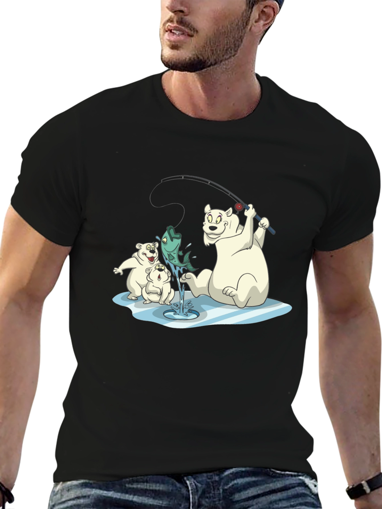 Polar Bear Fishing T-Shirt