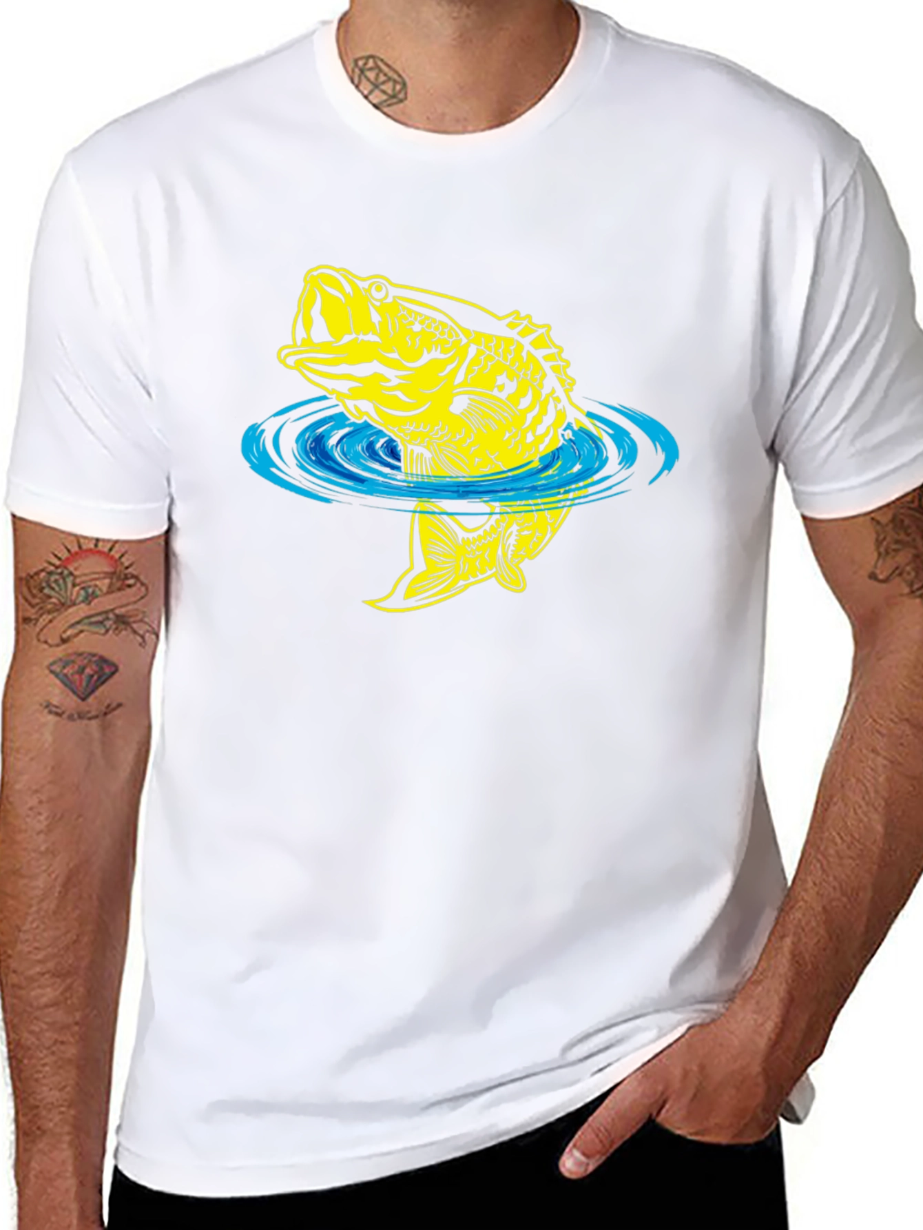 Bass Fish Graphic Tee - Fishing T-Shirt