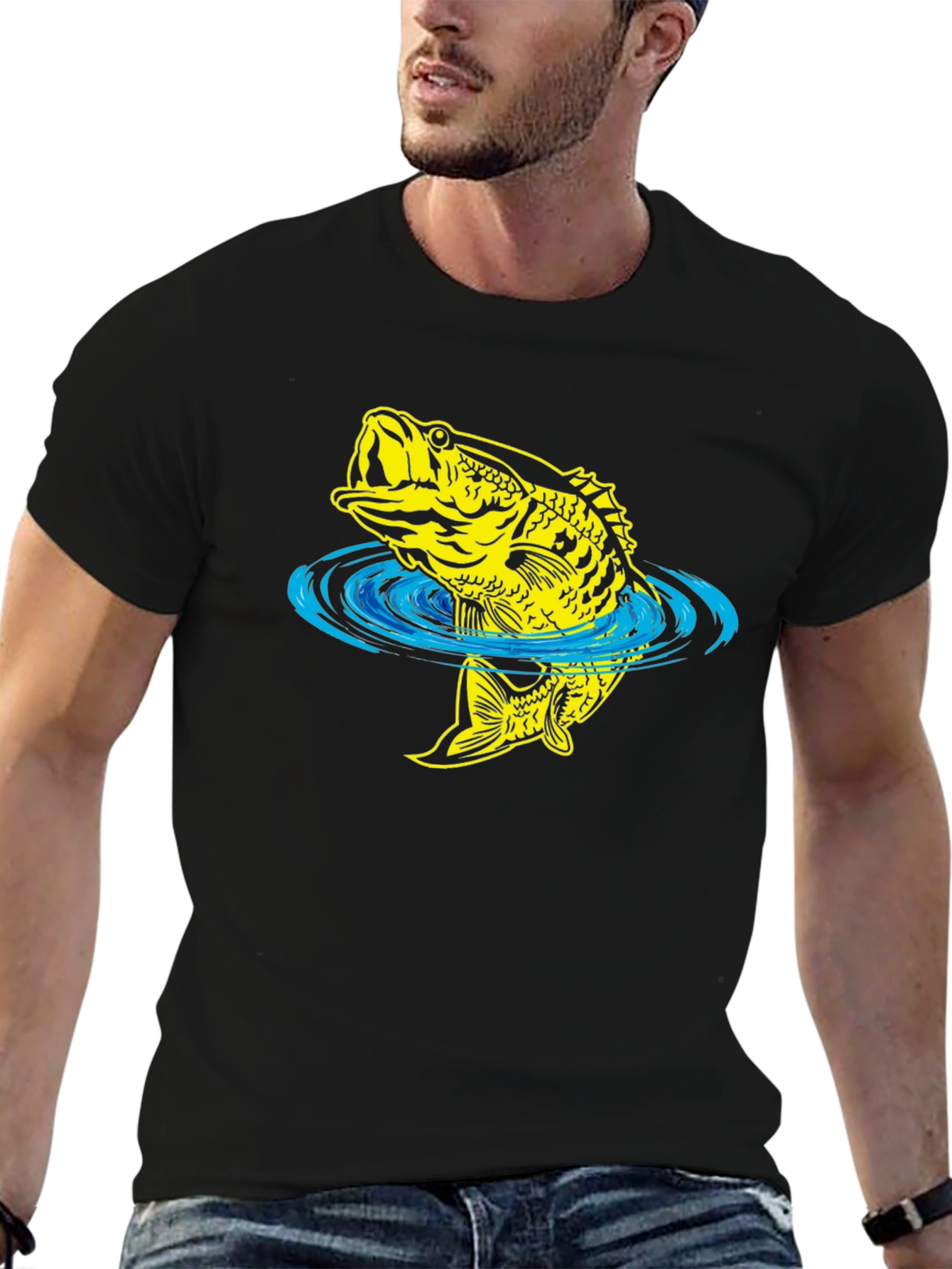 Bass Fish Graphic Tee - Fishing T-Shirt