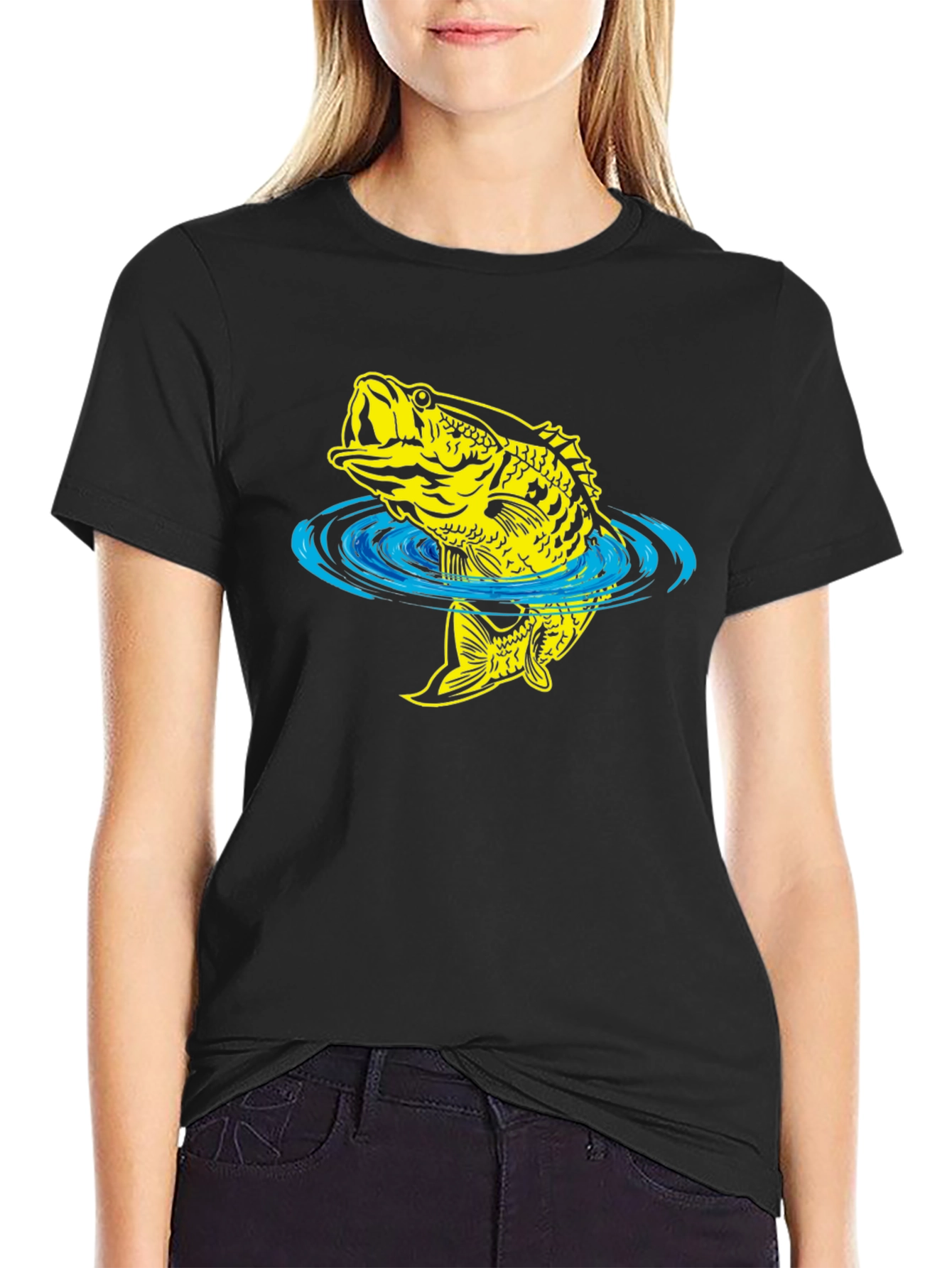Bass Fish Graphic Tee - Fishing T-Shirt