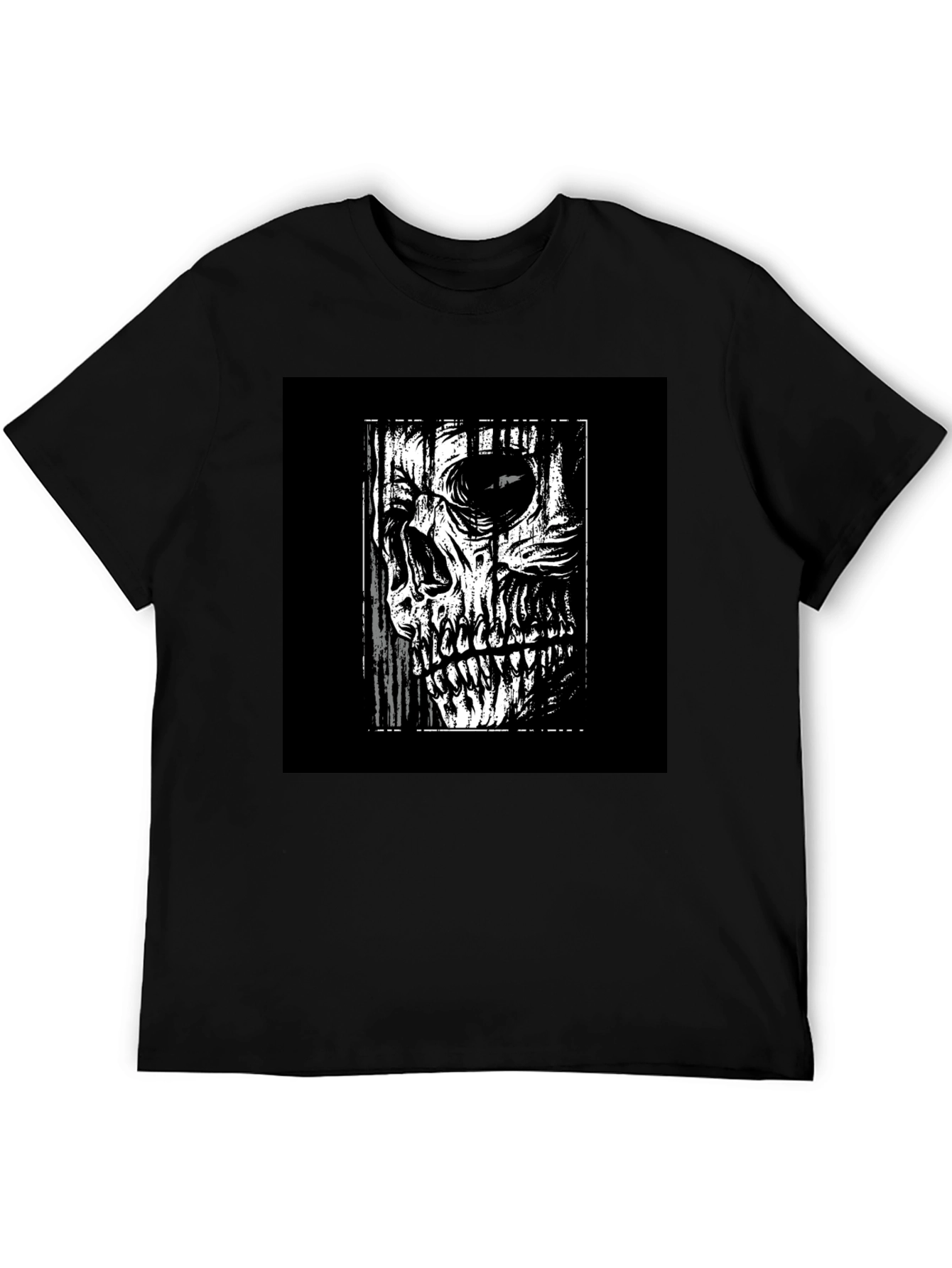 Skull Graphic Print Black T-Shirt