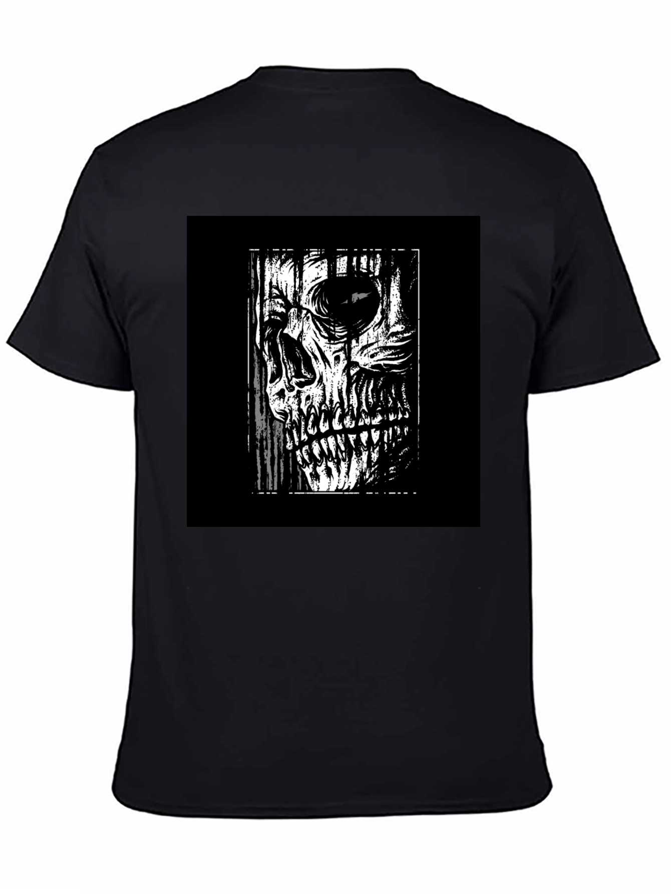 Skull Graphic Print Black T-Shirt