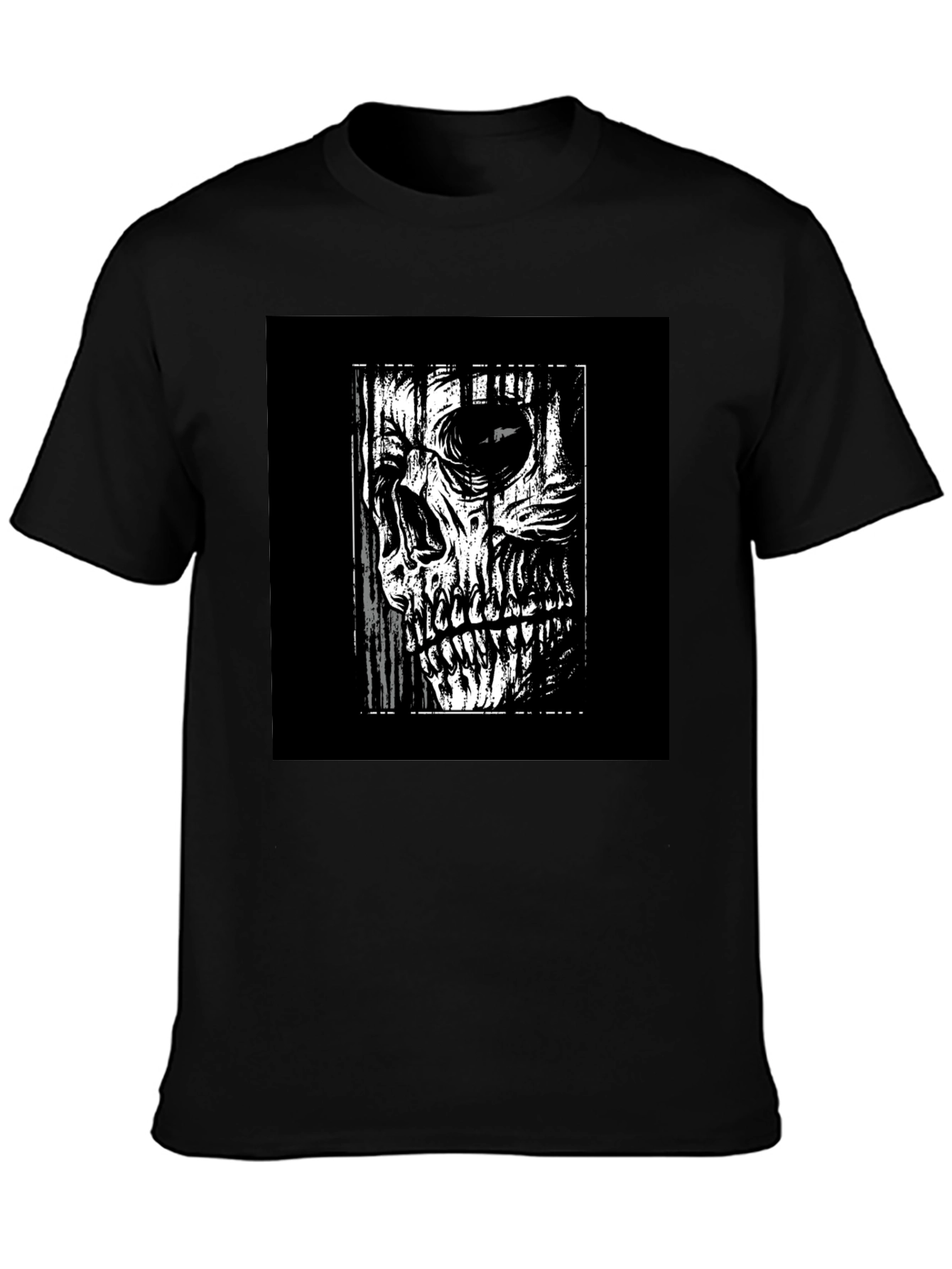 Skull Graphic Print Black T-Shirt