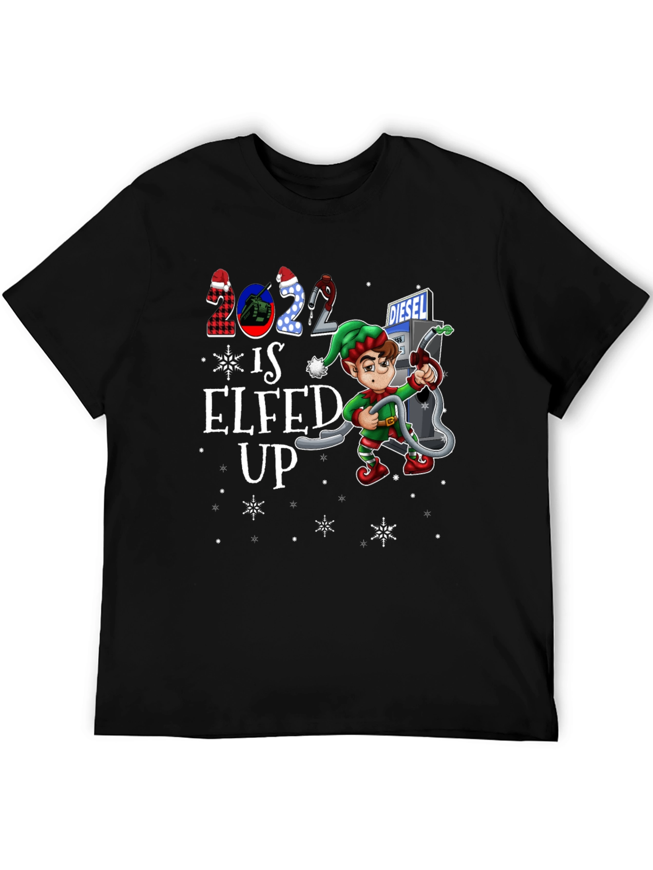 Elfed Up Diesel T-Shirt - Christmas Holiday Tee