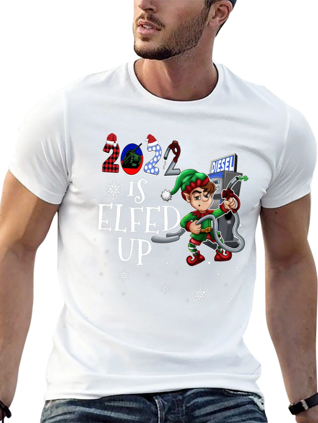Elfed Up Diesel T-Shirt - Christmas Holiday Tee