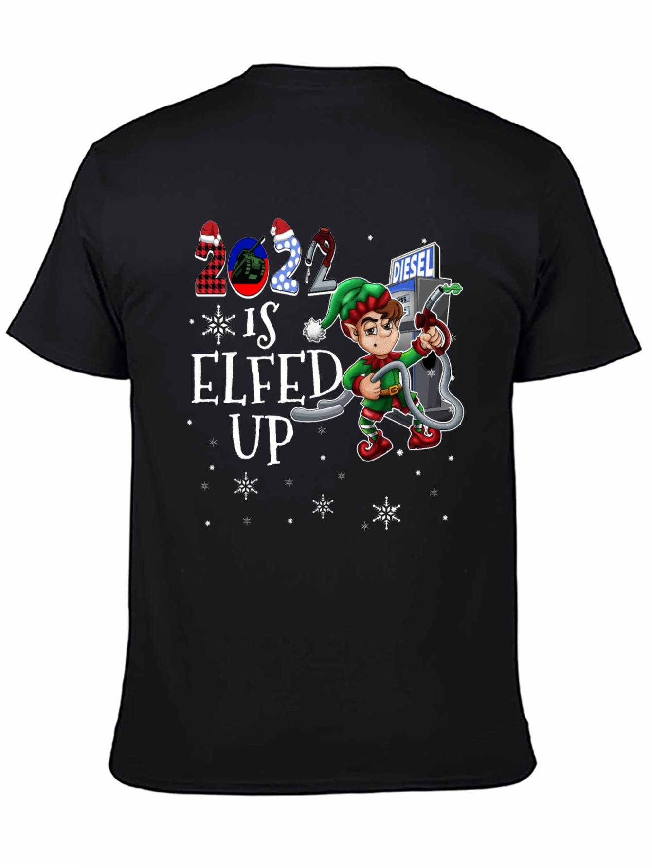 Elfed Up Diesel T-Shirt - Christmas Holiday Tee