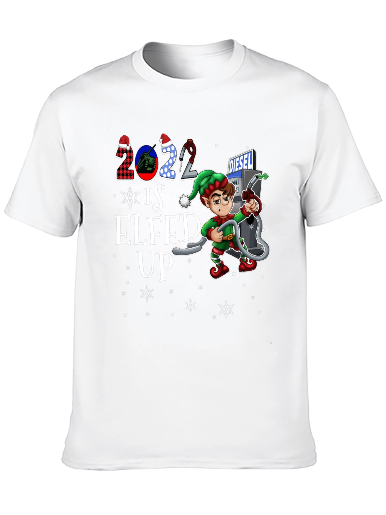Elfed Up Diesel T-Shirt - Christmas Holiday Tee