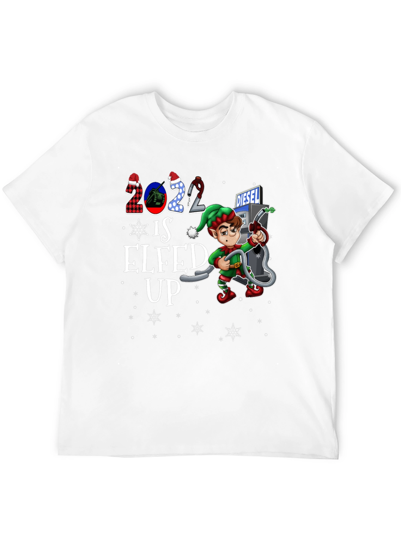 Elfed Up Diesel T-Shirt - Christmas Holiday Tee