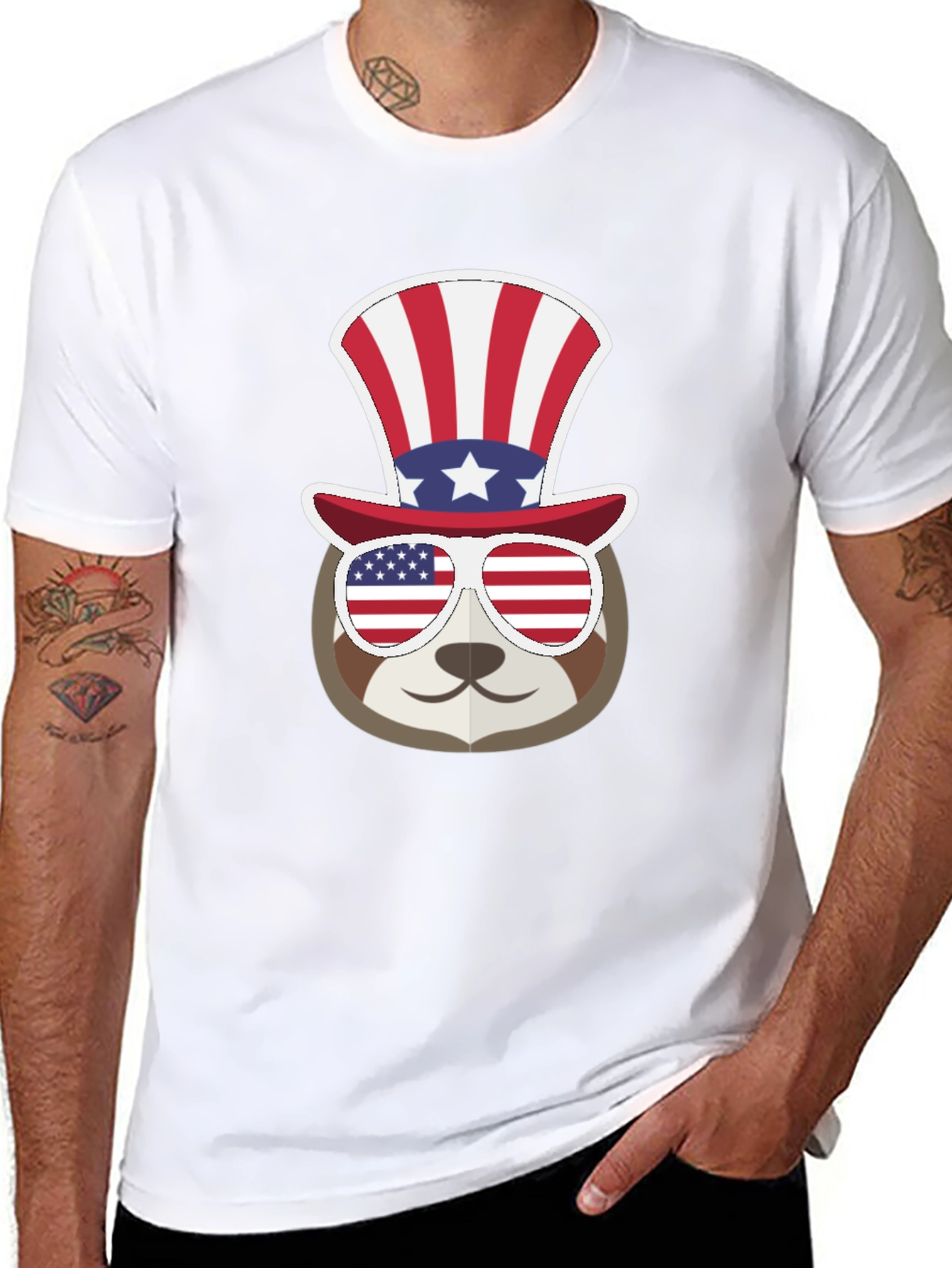 Patriotic Sloth T-Shirt - USA Pride