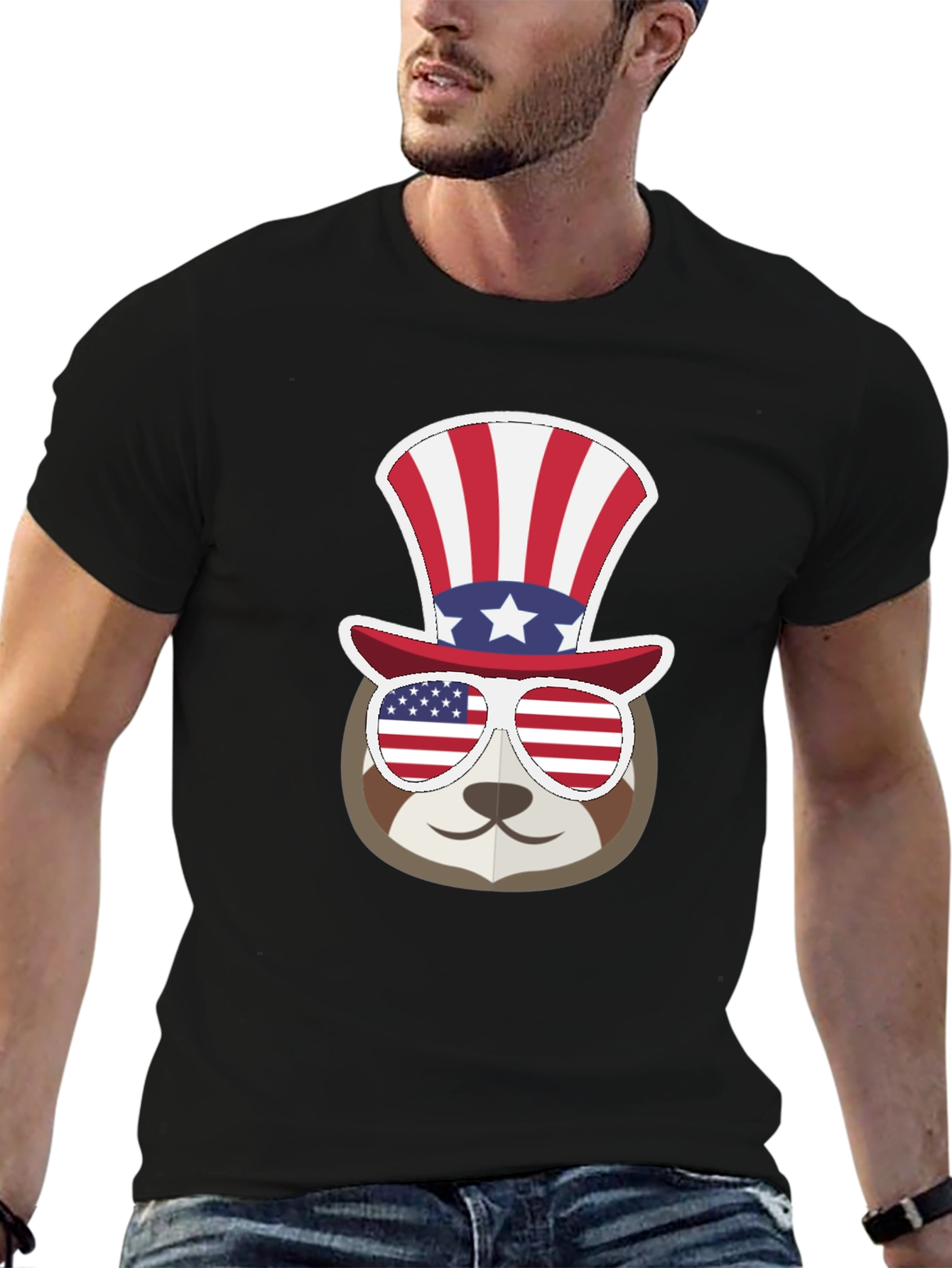 Patriotic Sloth T-Shirt - USA Pride
