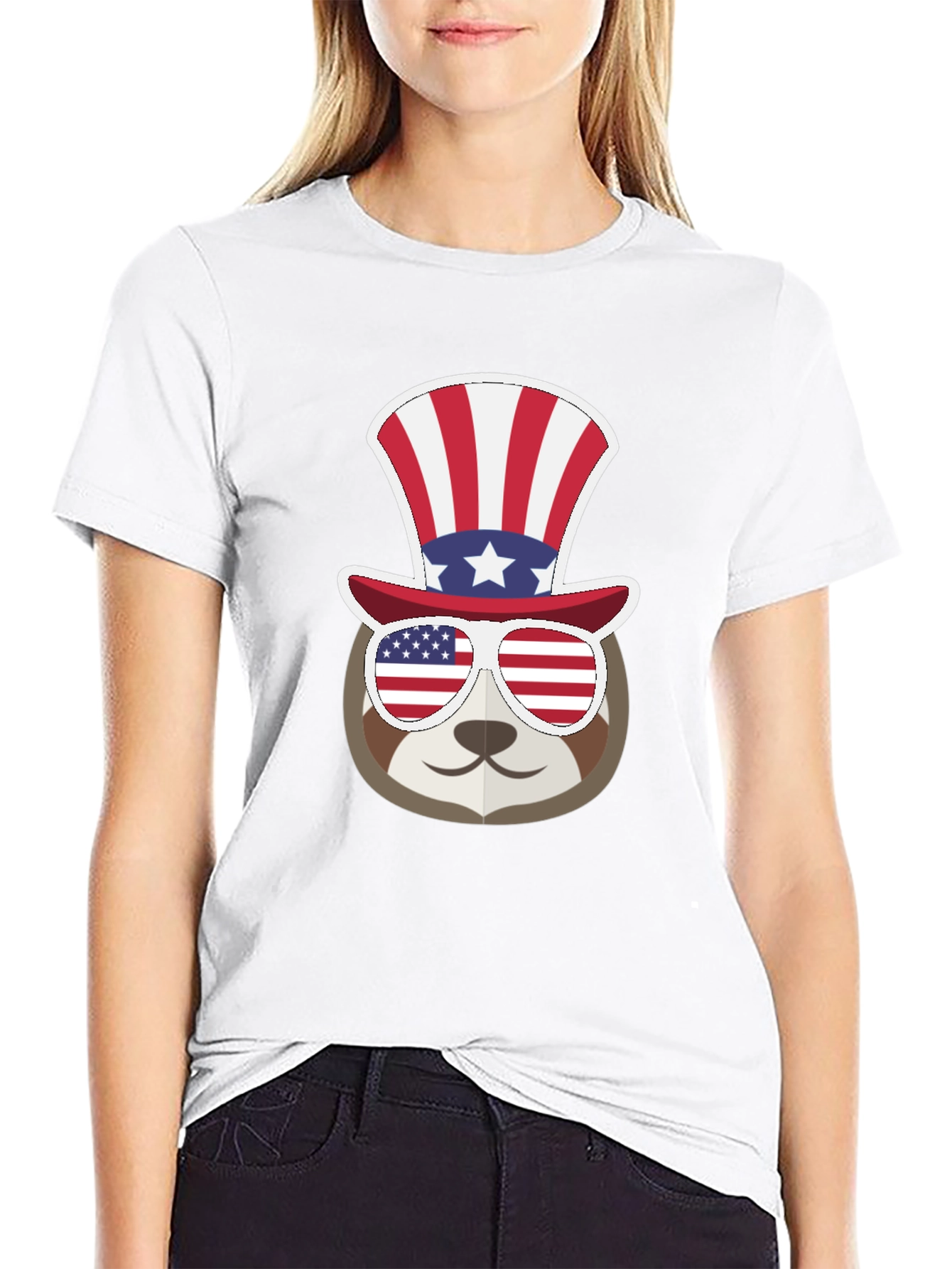 Patriotic Sloth T-Shirt - USA Pride