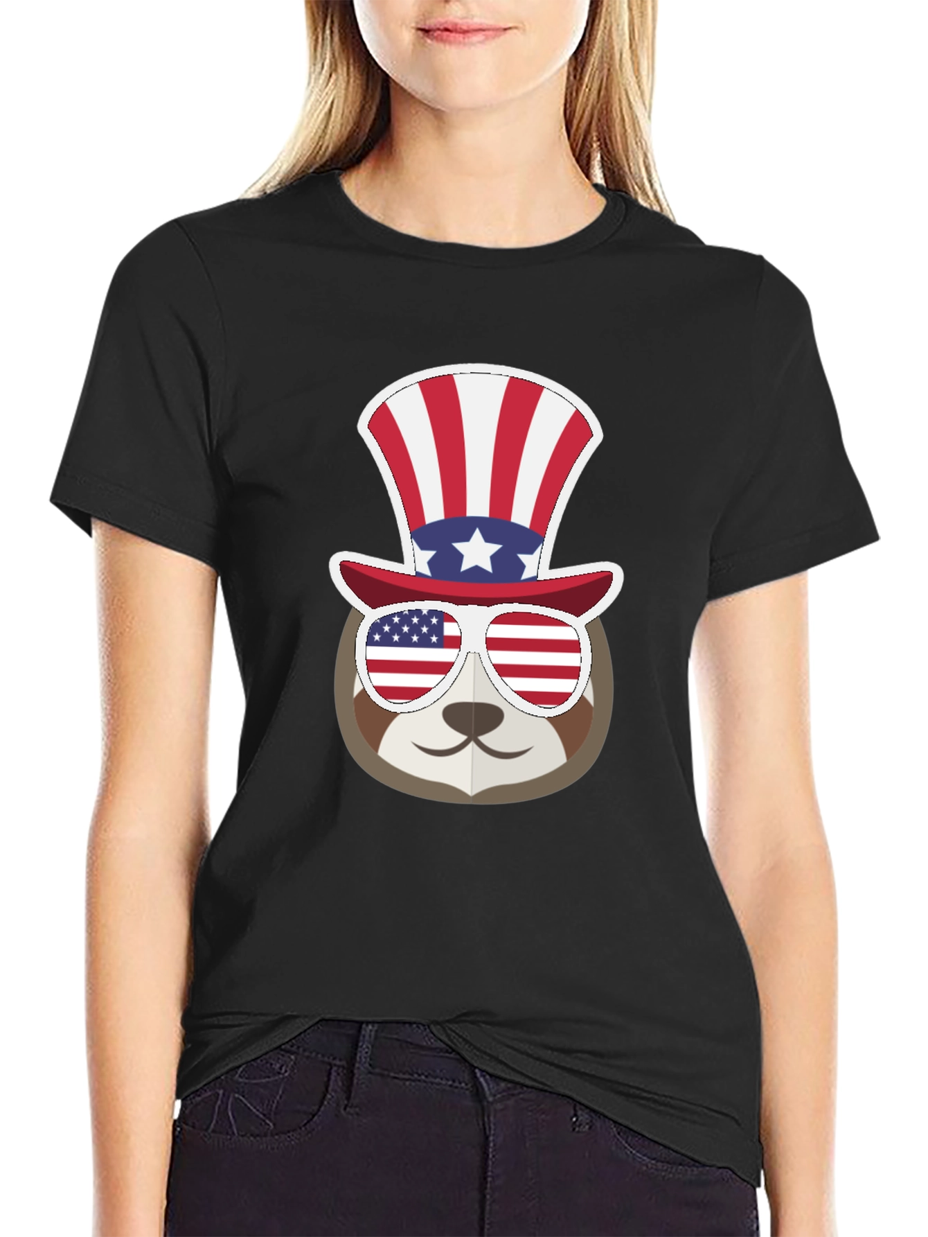 Patriotic Sloth T-Shirt - USA Pride