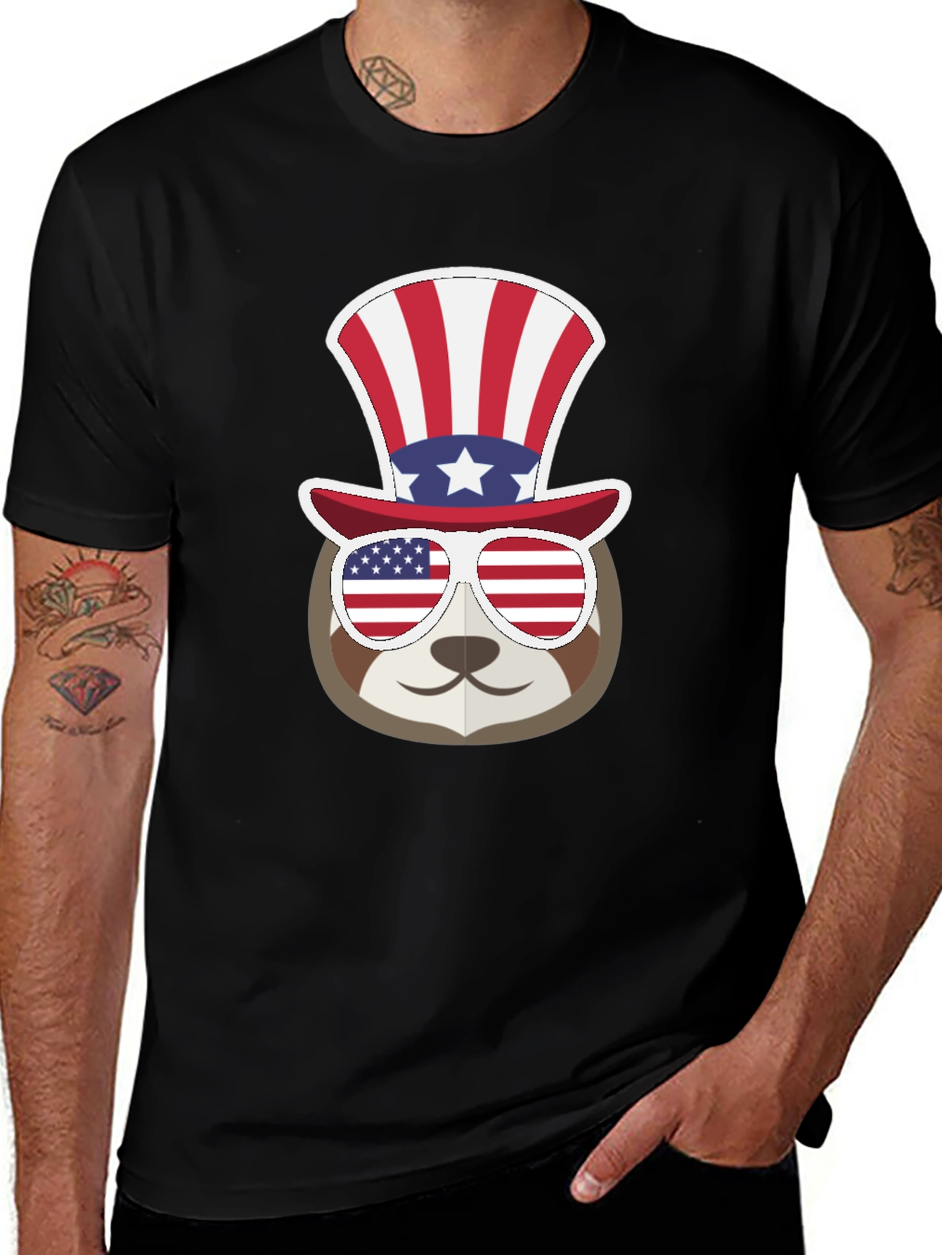 Patriotic Sloth T-Shirt - USA Pride