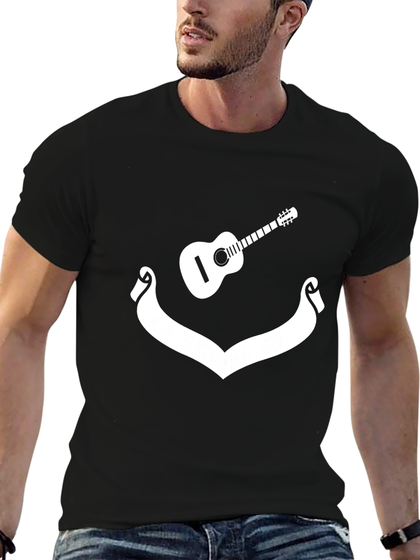 Guitar & Banner Graphic Tee - Black