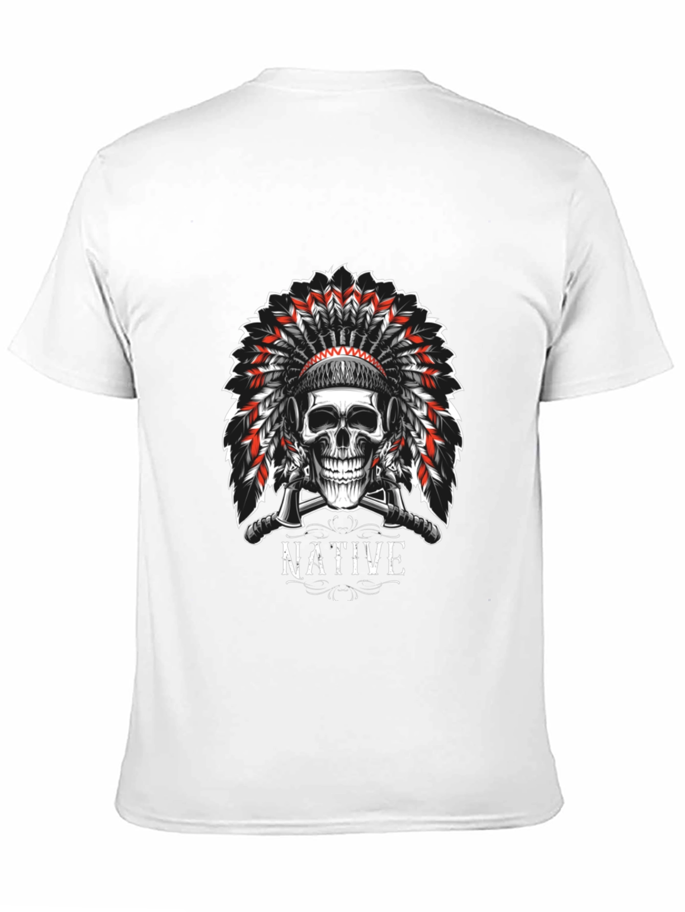 Native Skull Graphic Tee - Black