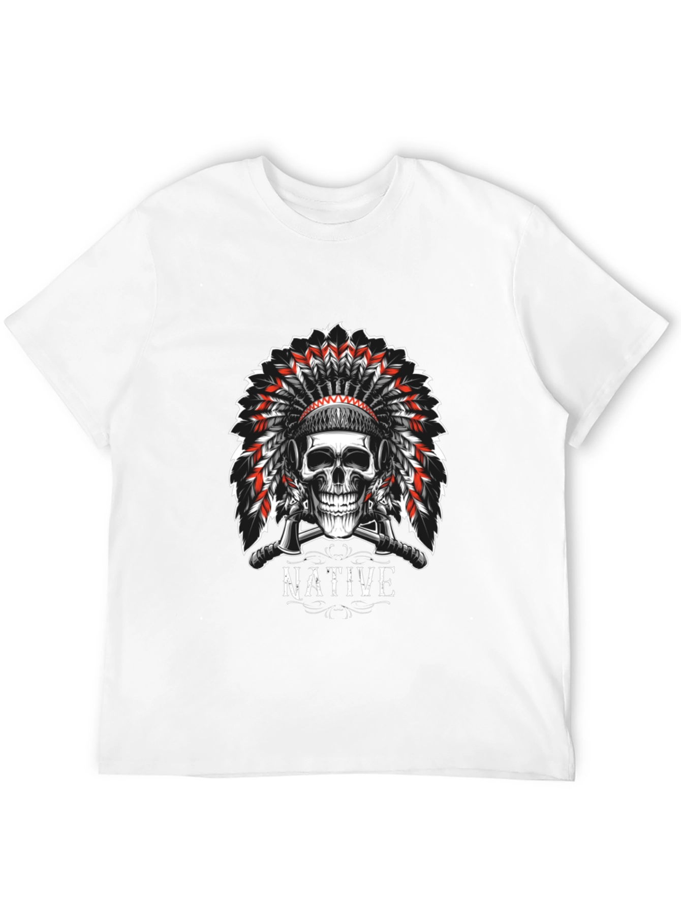 Native Skull Graphic Tee - Black