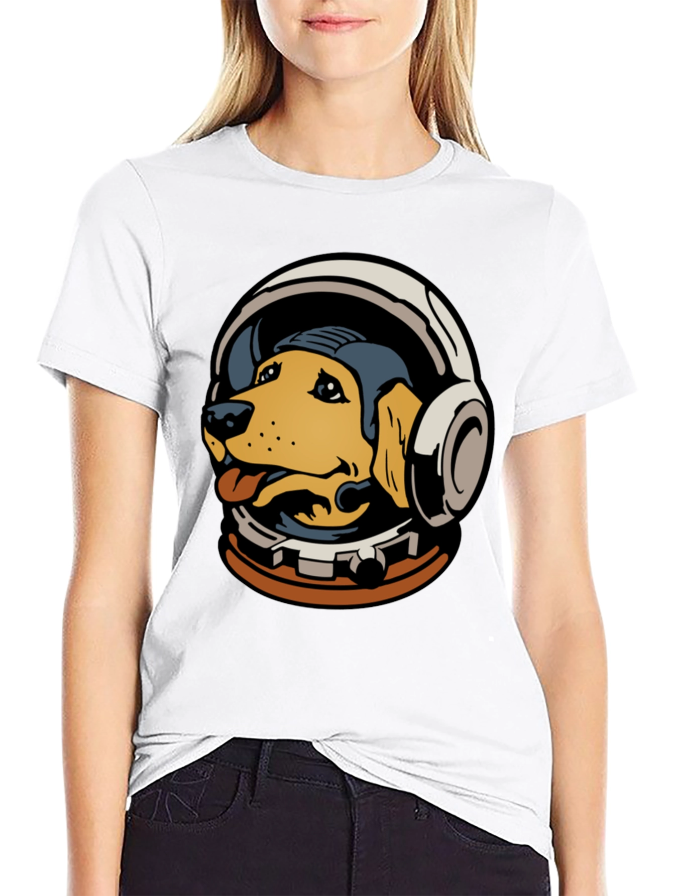 Astronaut Dog Graphic Tee - Black