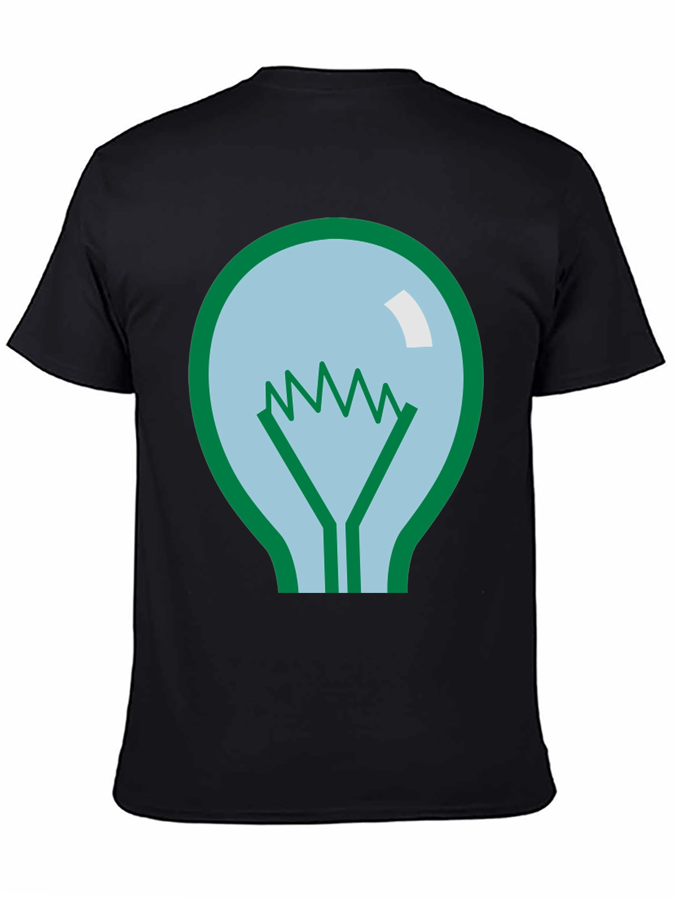 Lightbulb Graphic Tee - Black Cotton Casual Shirt