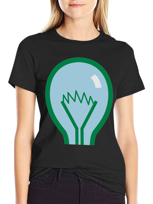 Lightbulb Graphic Tee - Black Cotton Casual Shirt