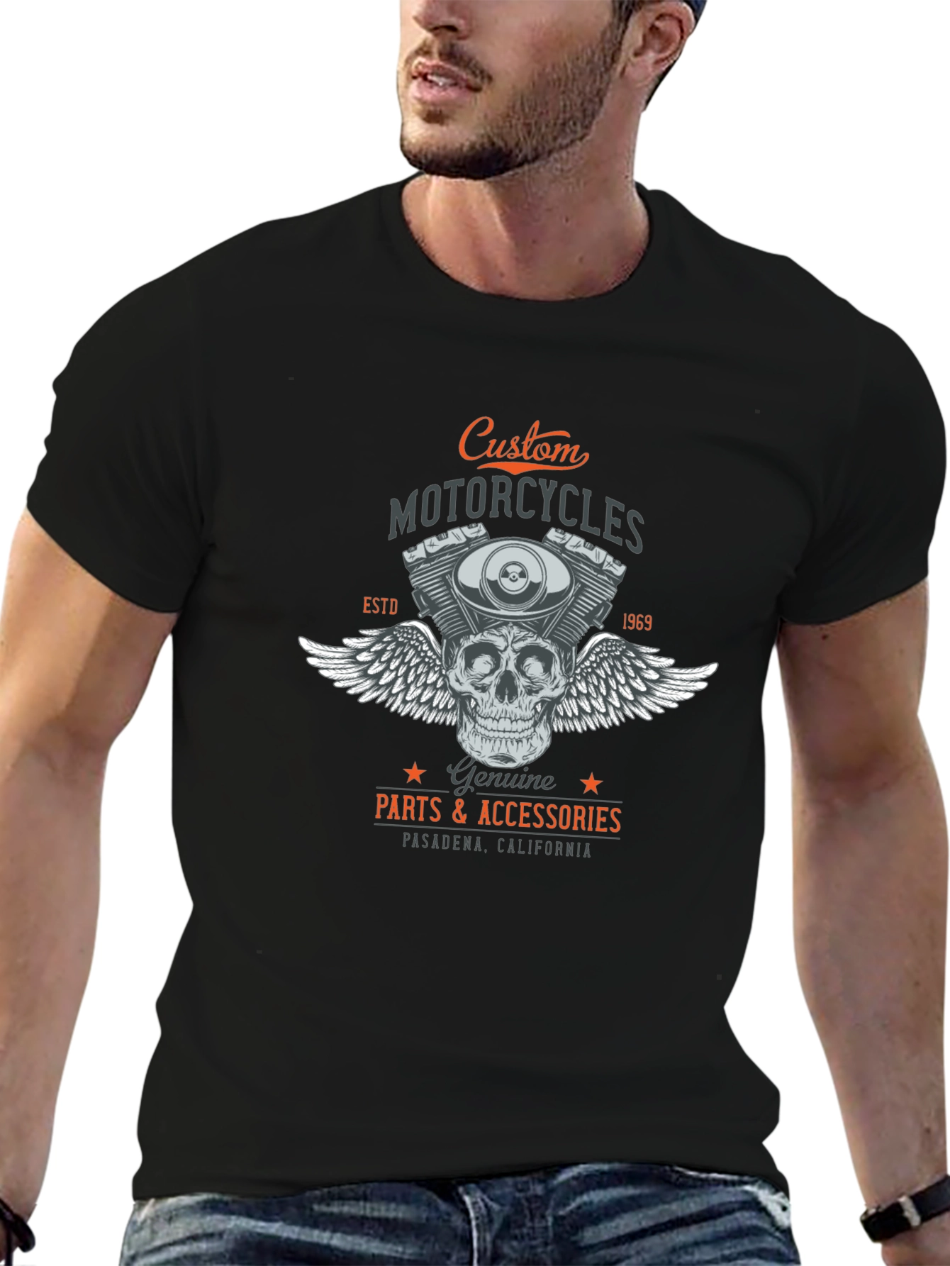Custom Motorcycles Graphic Tee - Pasadena CA