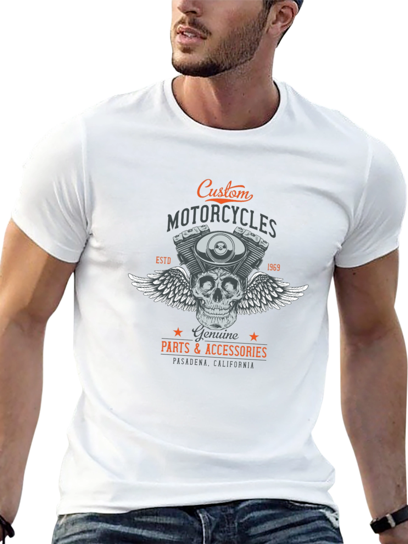 Custom Motorcycles Graphic Tee - Pasadena CA