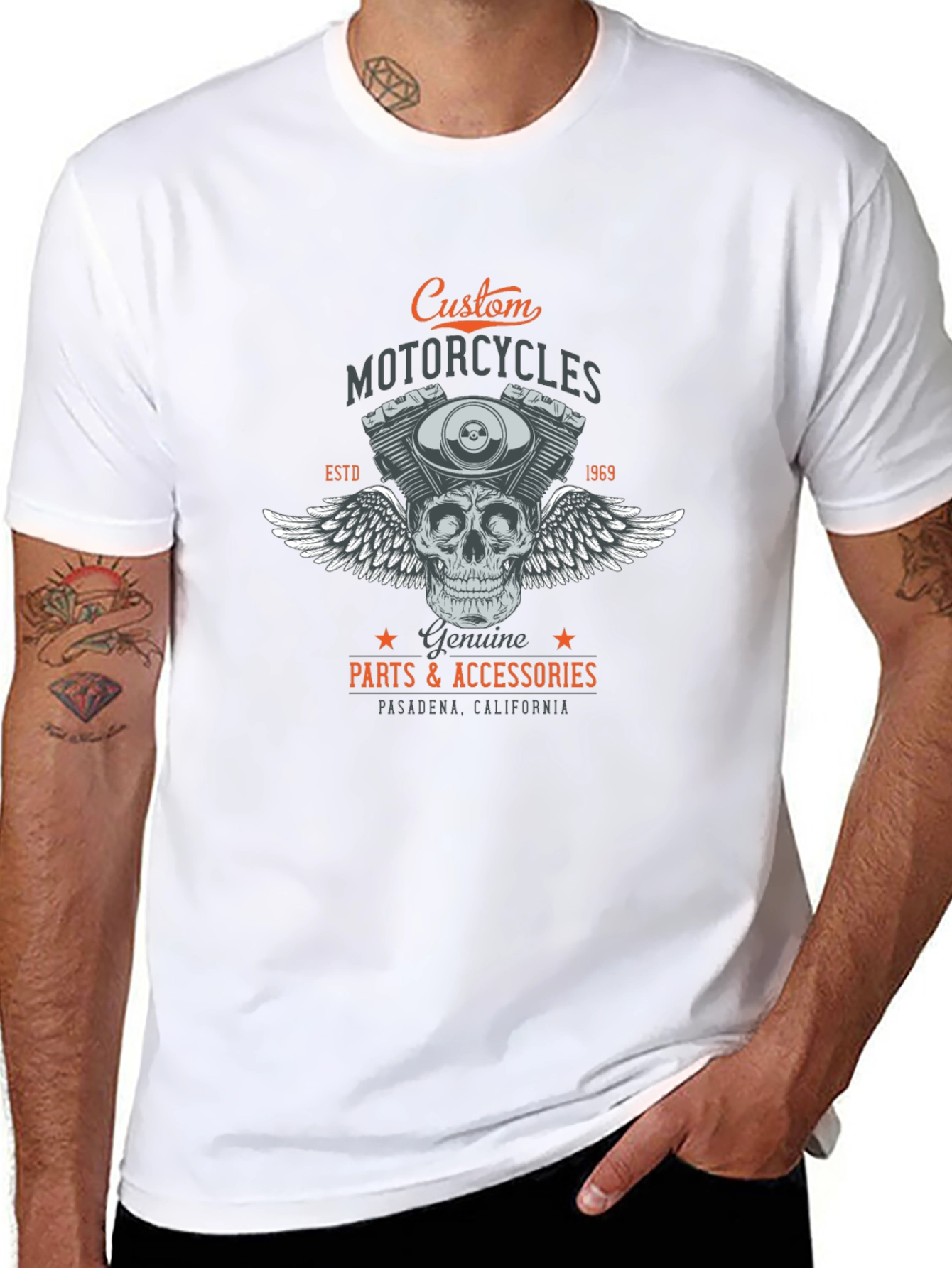 Custom Motorcycles Graphic Tee - Pasadena CA