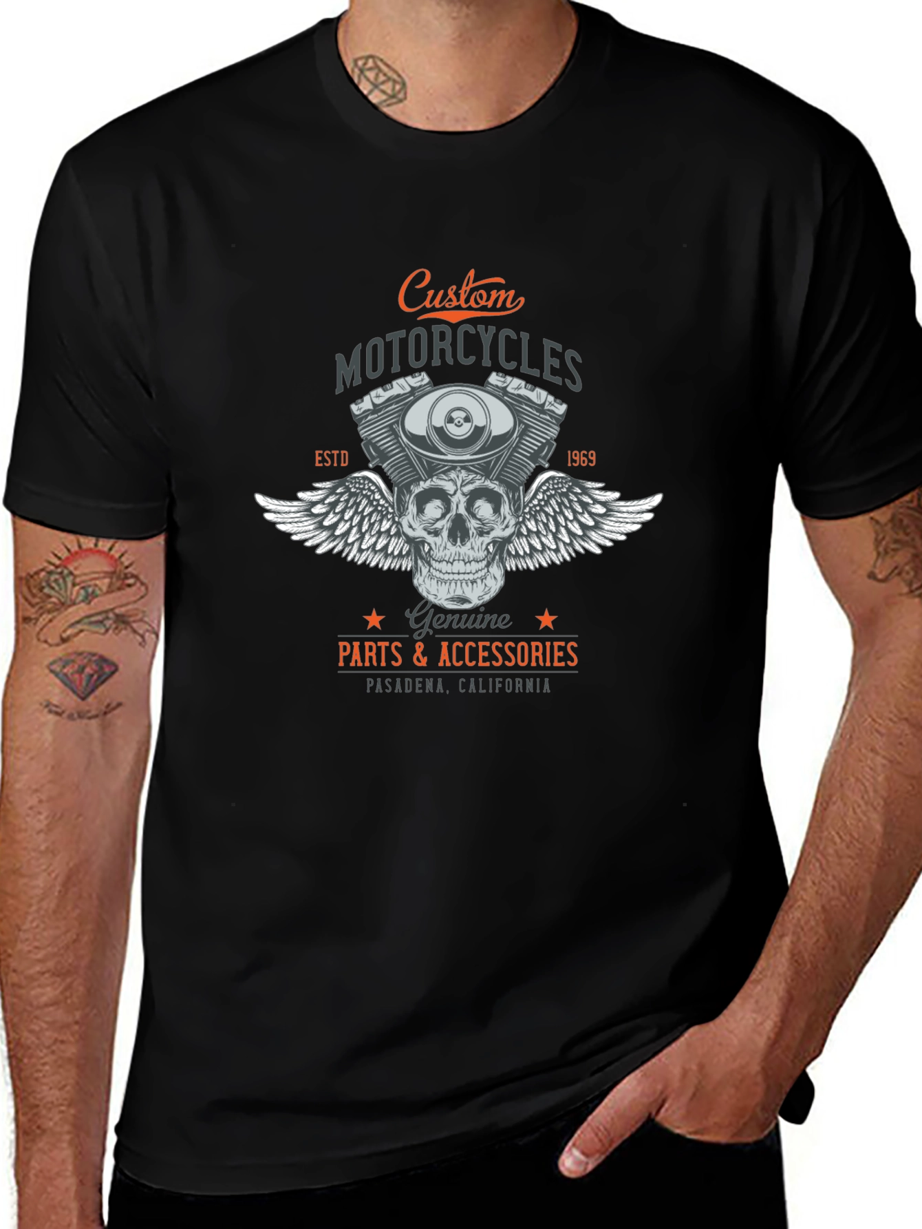 Custom Motorcycles Graphic Tee - Pasadena CA
