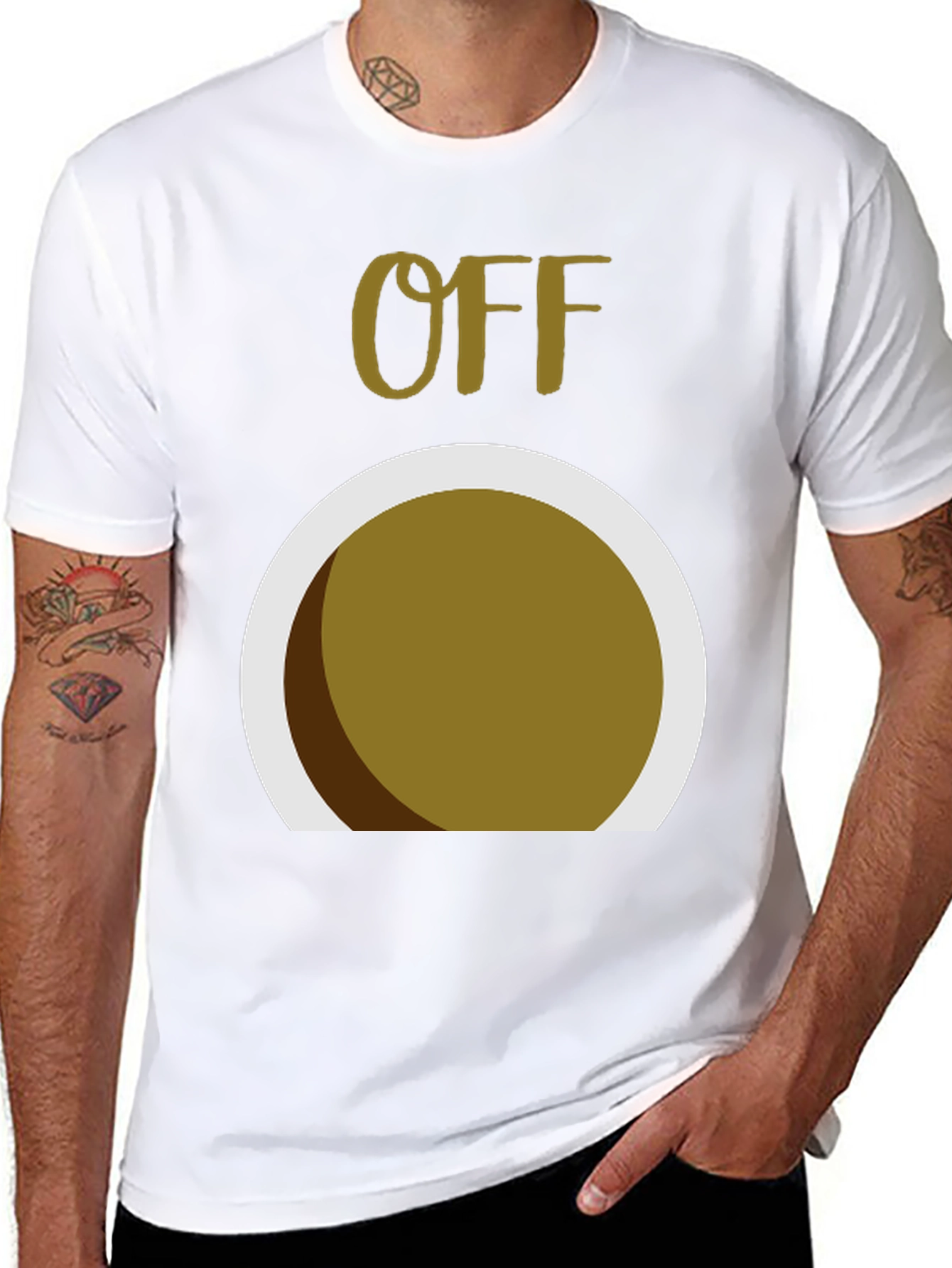 Humorous OFF Graphic Tee - Round Design