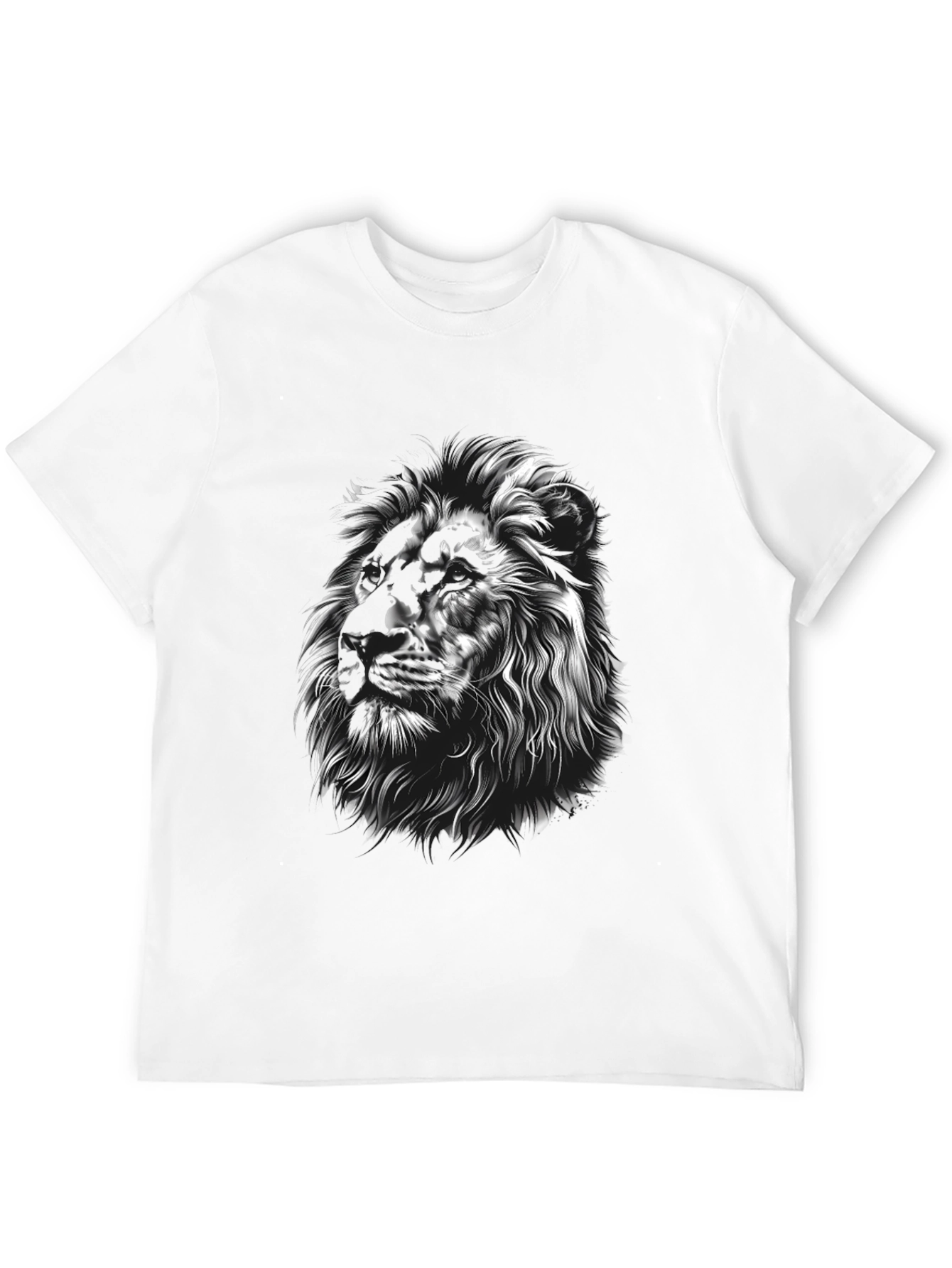 Lion Graphic Tee - Black Crew Neck T-Shirt