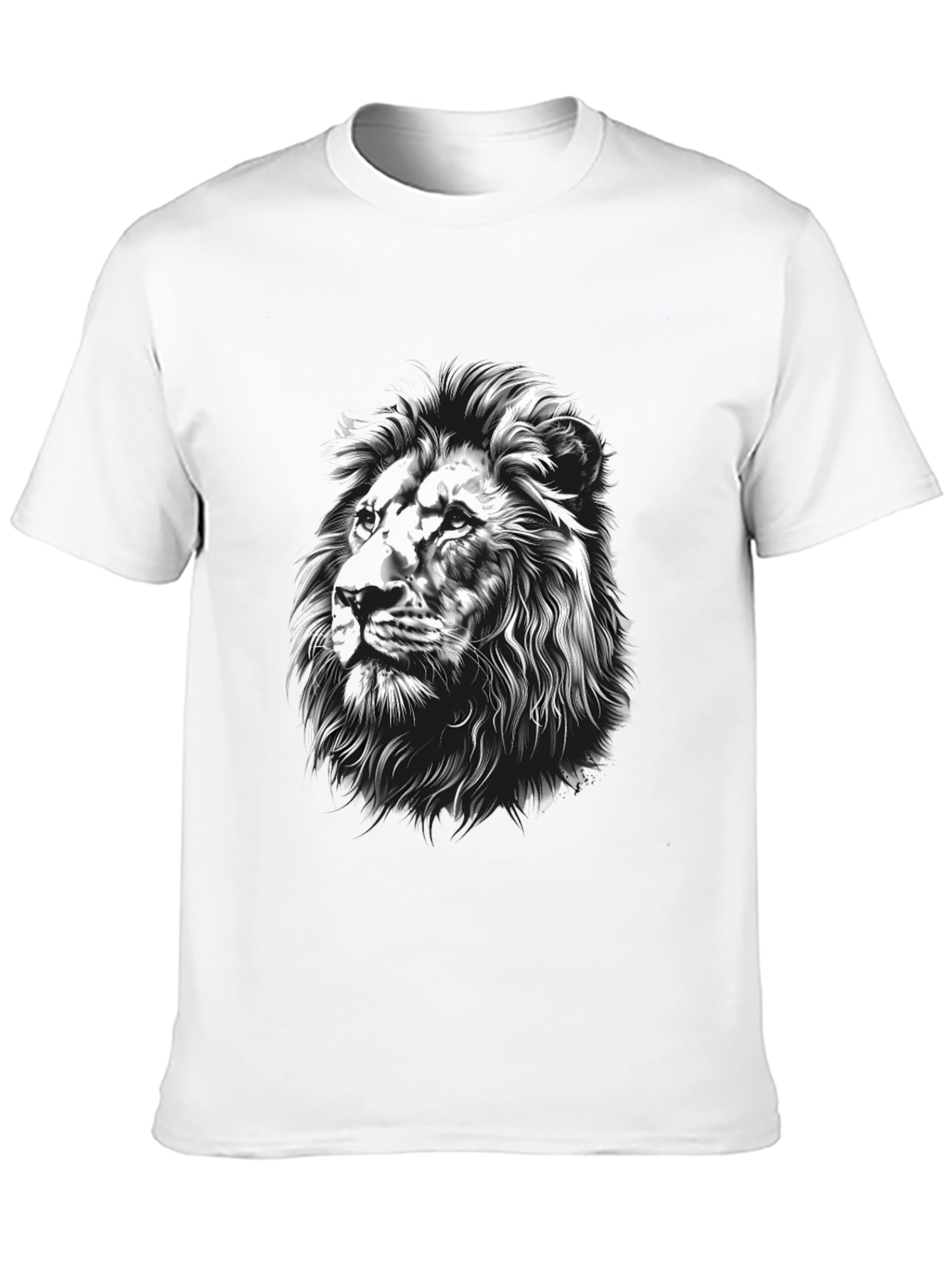 Lion Graphic Tee - Black Crew Neck T-Shirt