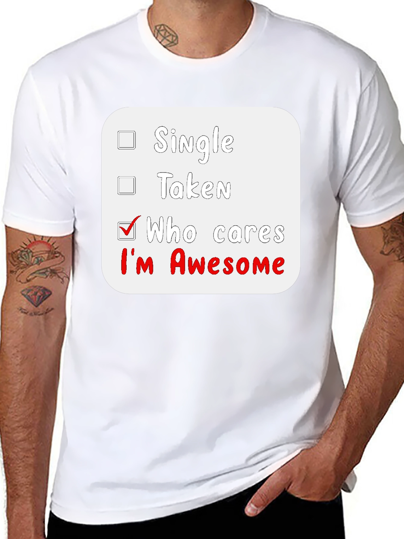 Who Cares Im Awesome Black T-Shirt