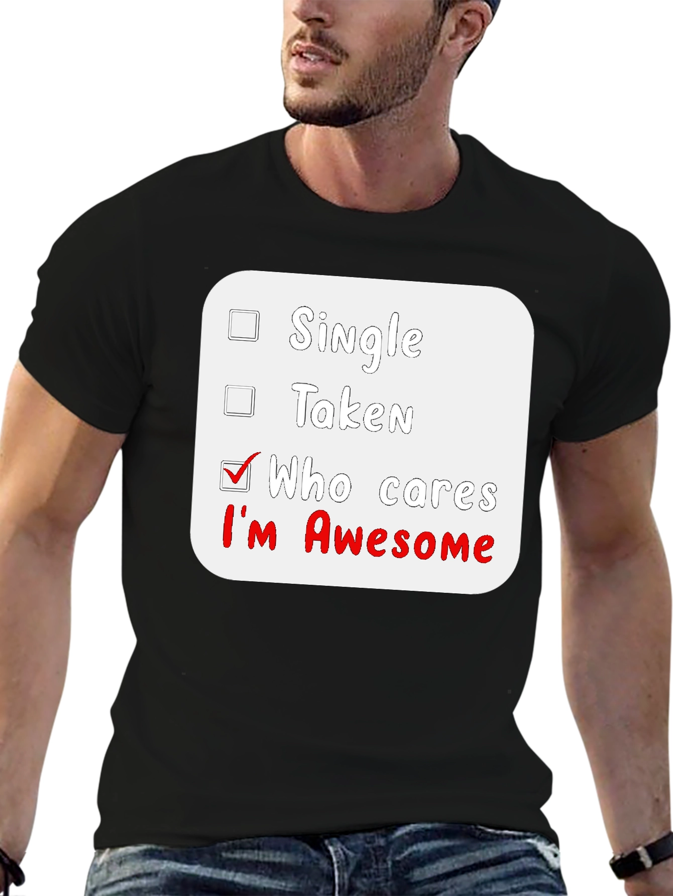 Who Cares Im Awesome Black T-Shirt