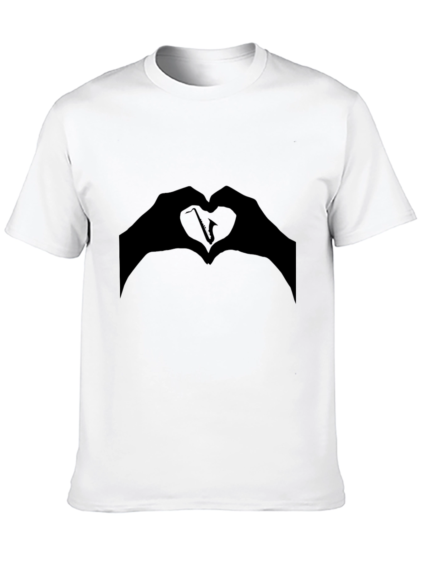 Saxophone Heart Hands Graphic T-Shirt