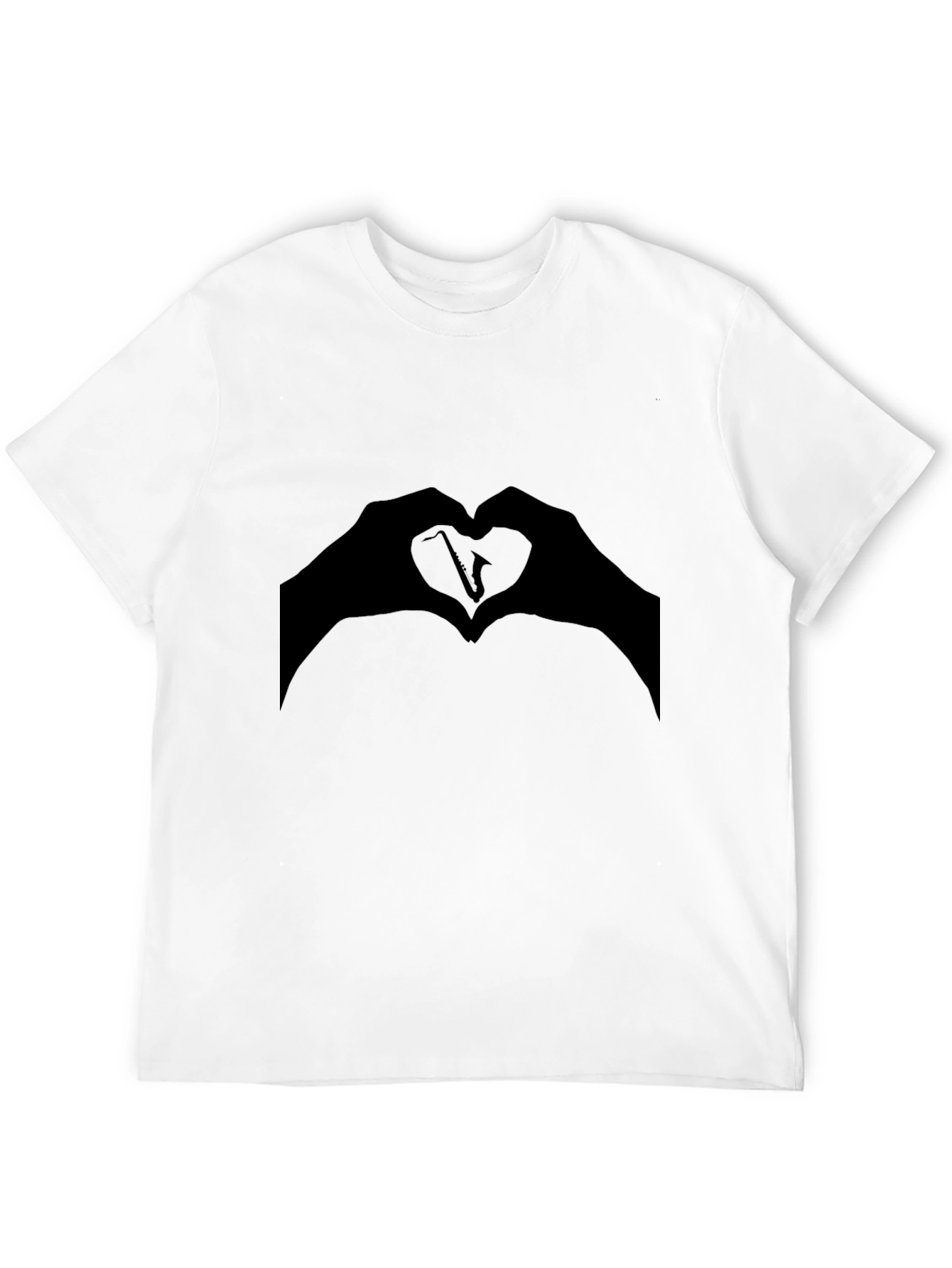 Saxophone Heart Hands Graphic T-Shirt