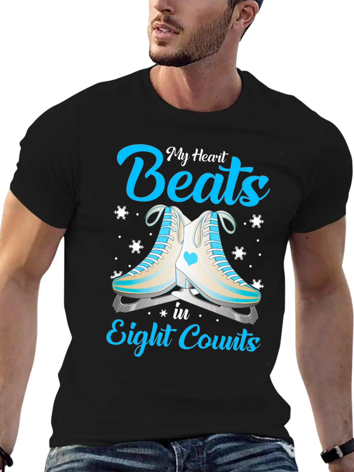 My Heart Beats in Eight Counts Ice Skating T-Shirt