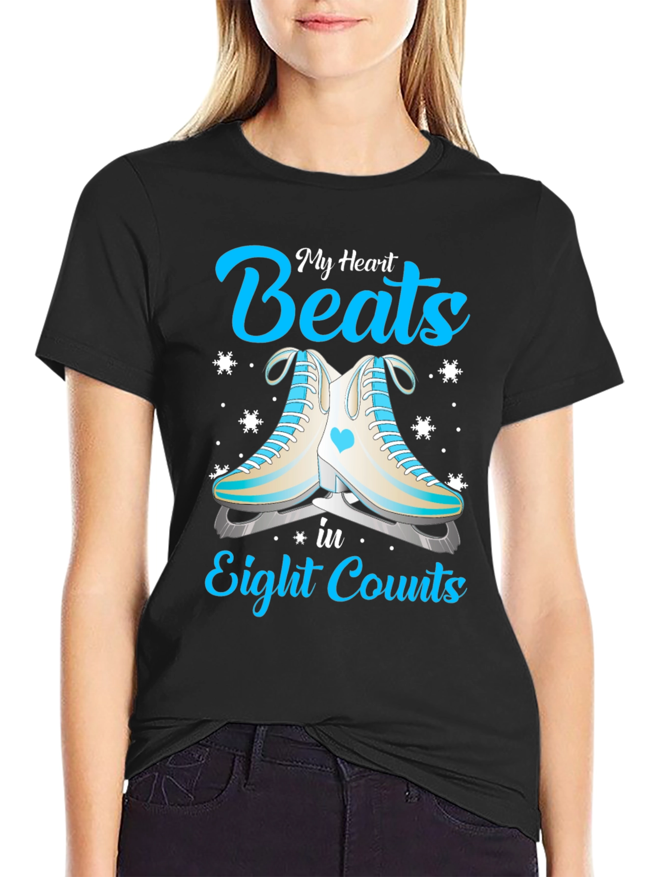 My Heart Beats in Eight Counts Ice Skating T-Shirt